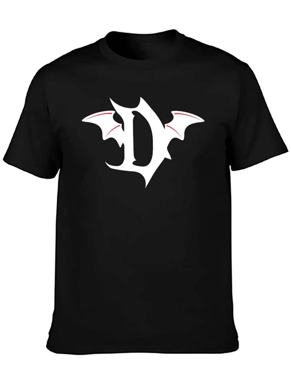 Letter D Gothic Bat Breathable Soft Cotton T-Shirt – Timeless Casual Look