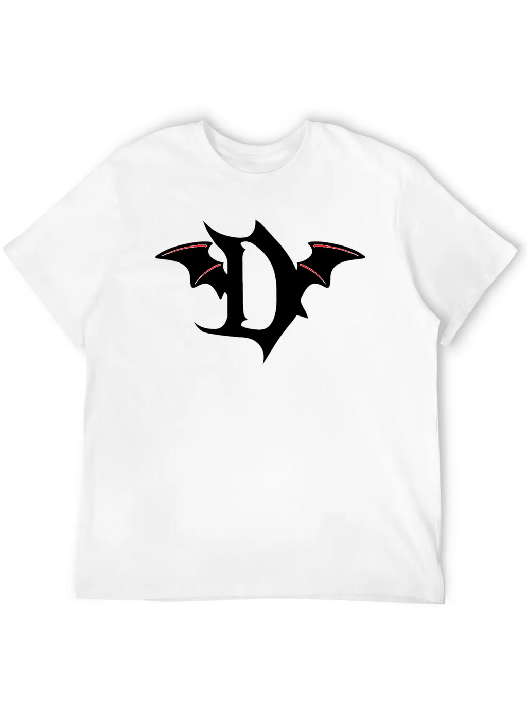 Letter D Gothic Bat Breathable Soft Cotton T-Shirt – Timeless Casual Look