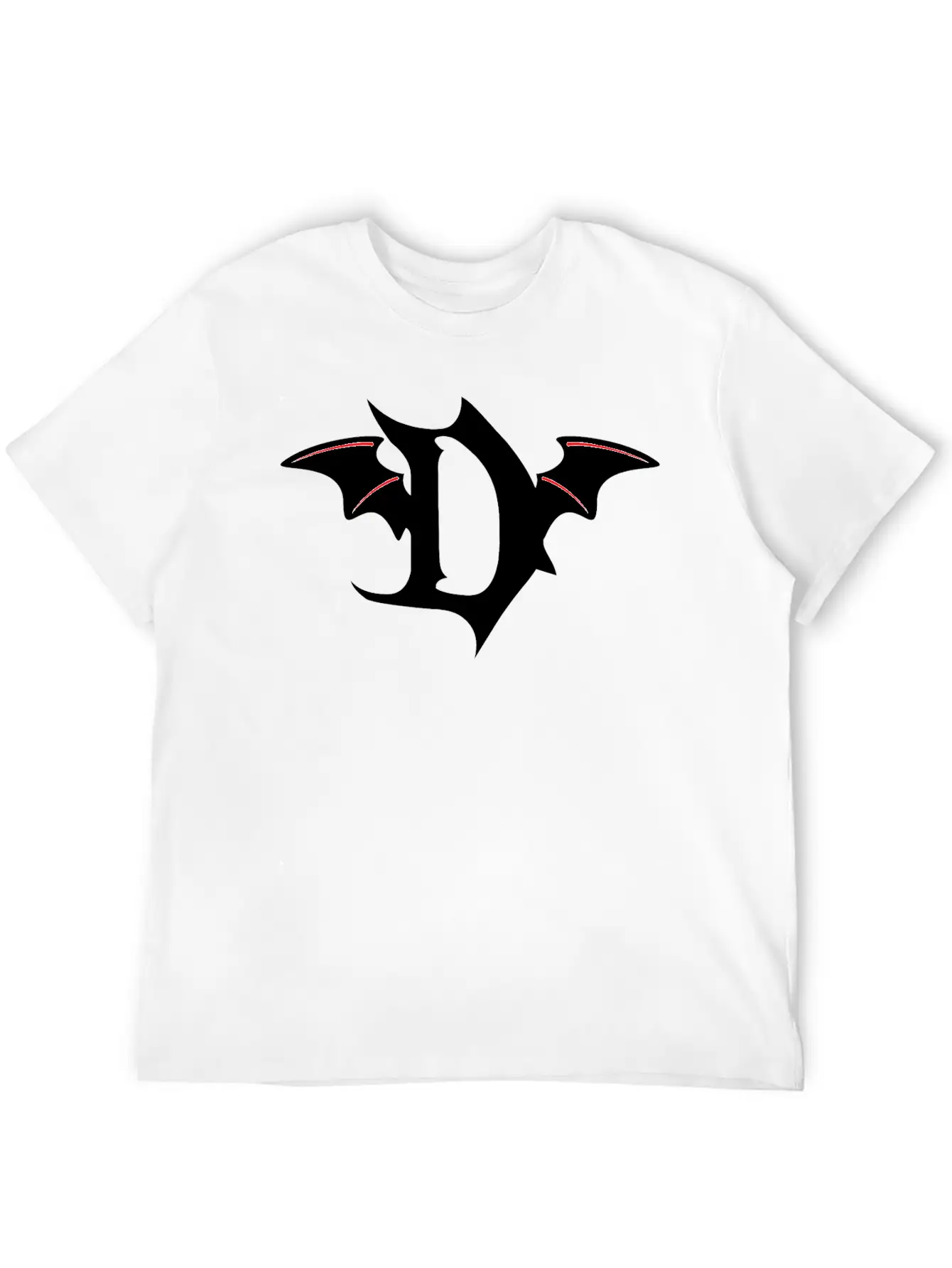Letter D Gothic Bat Breathable Soft Cotton T-Shirt – Timeless Casual Look
