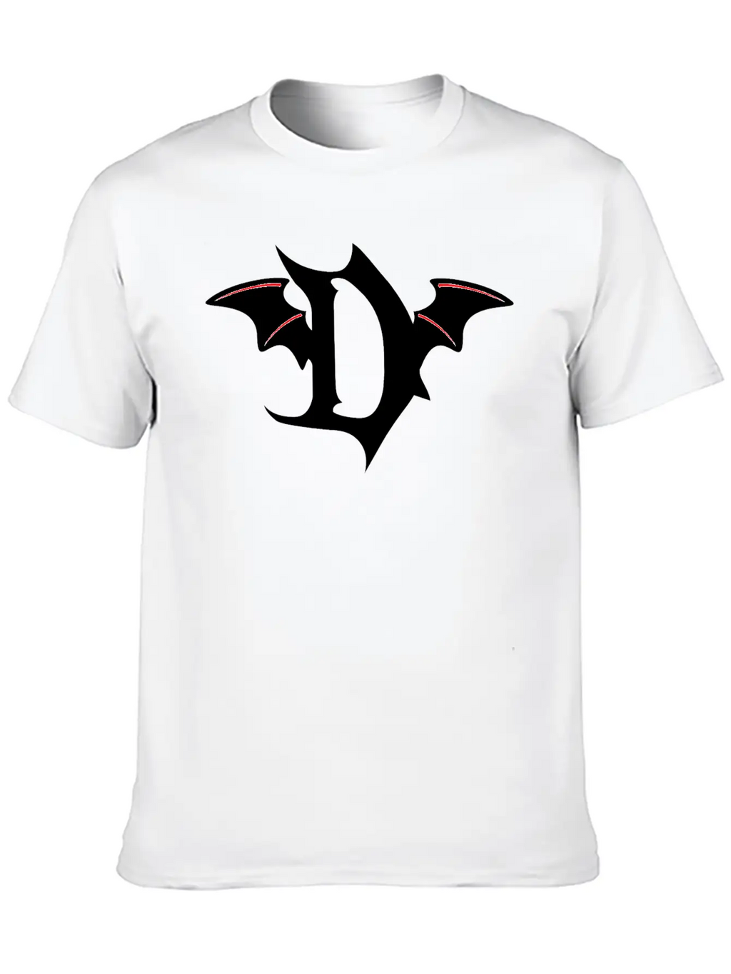 Letter D Gothic Bat Breathable Soft Cotton T-Shirt – Timeless Casual Look