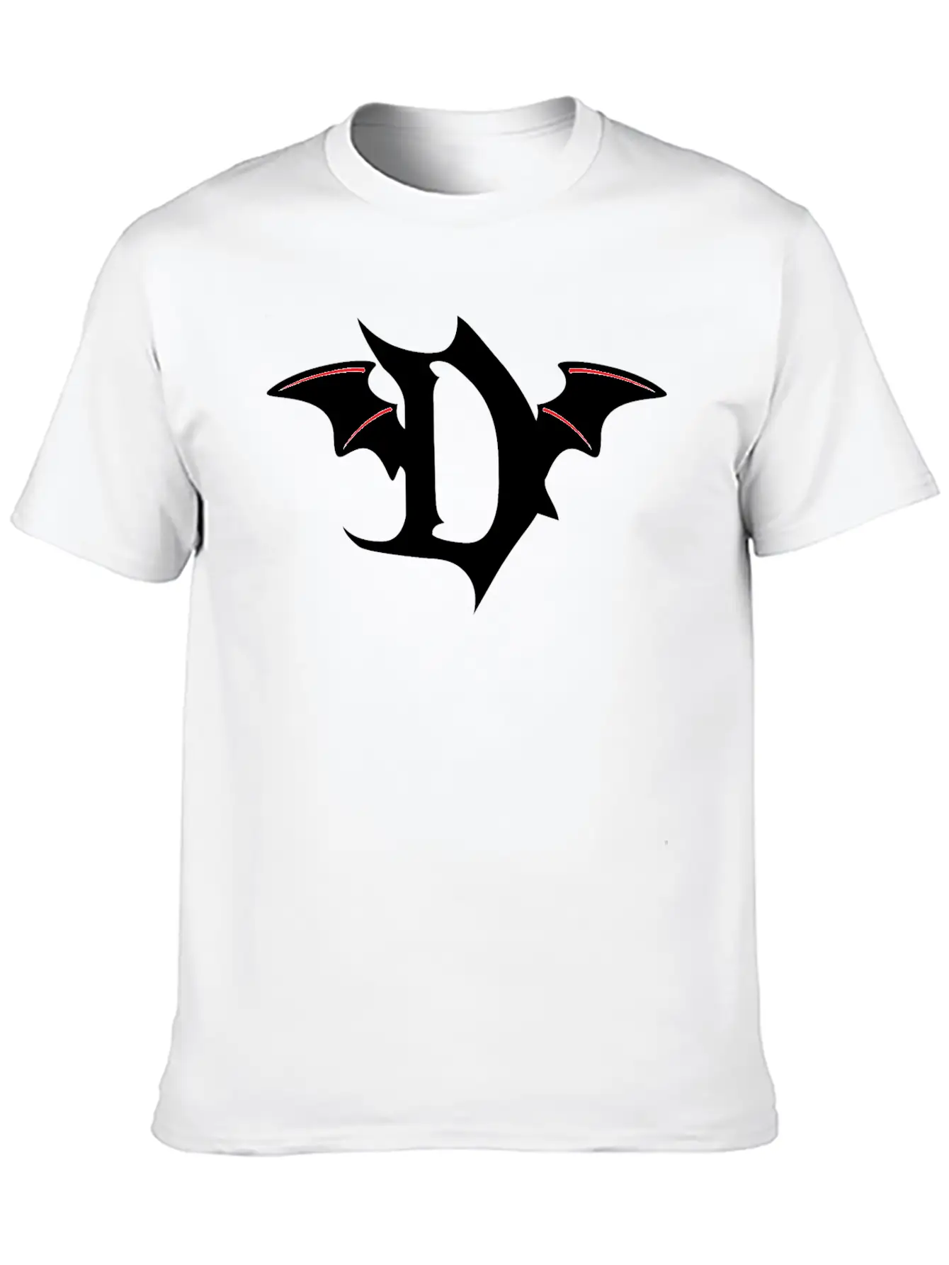 Letter D Gothic Bat Breathable Soft Cotton T-Shirt – Timeless Casual Look
