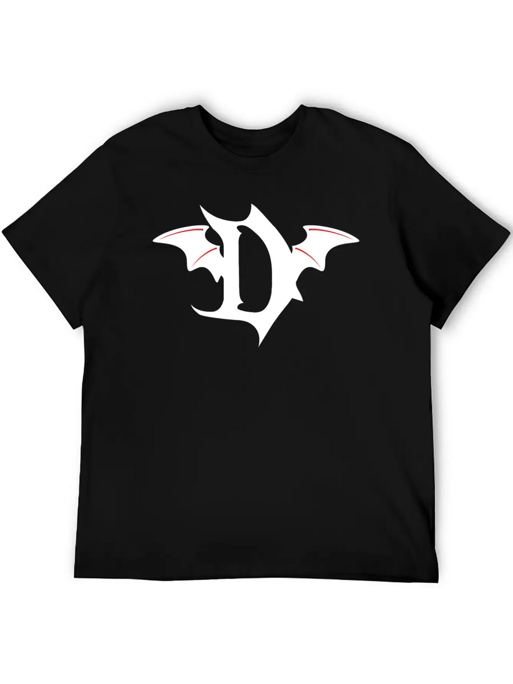 Letter D Gothic Bat Breathable Soft Cotton T-Shirt – Timeless Casual Look