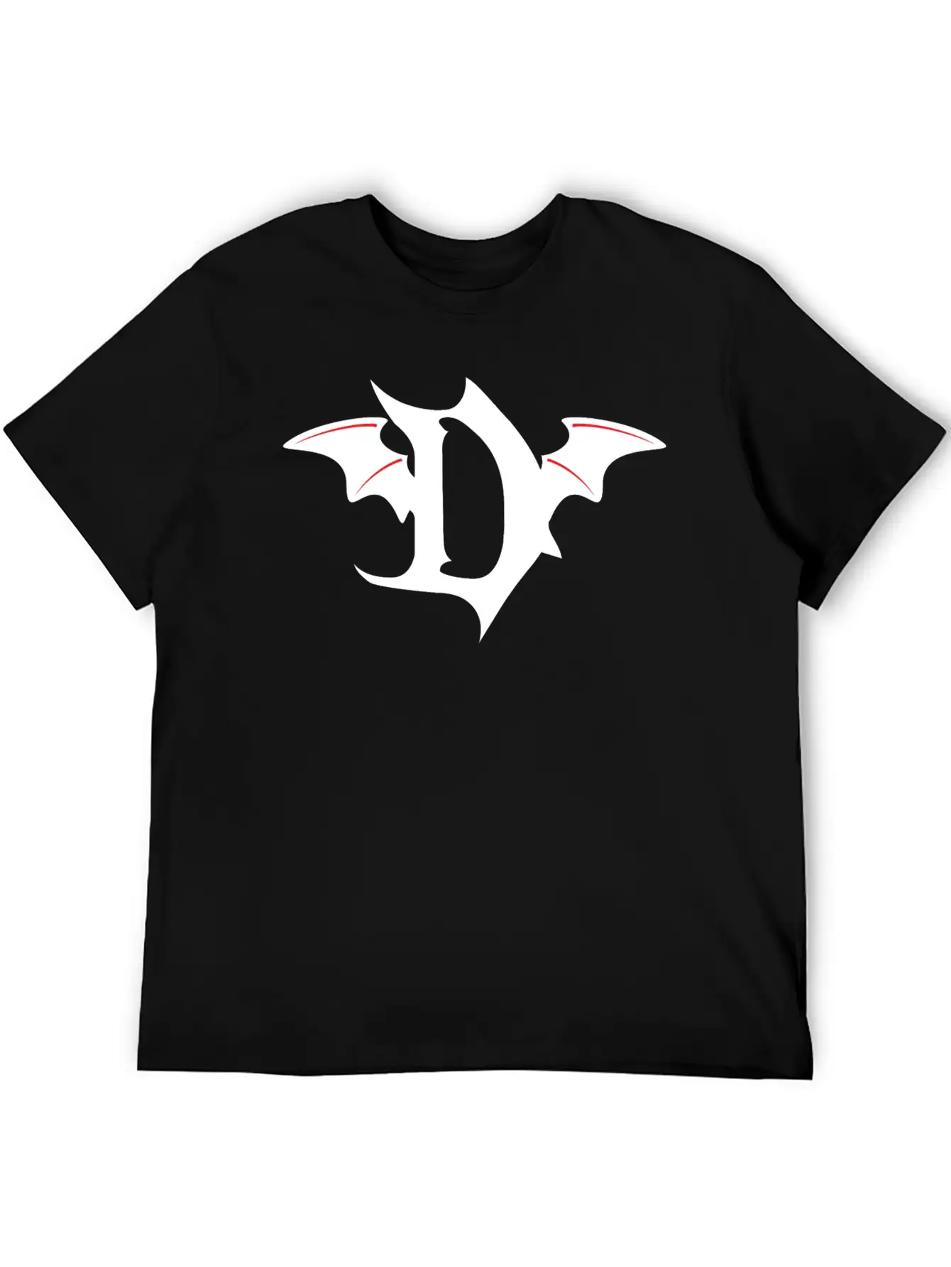 Letter D Gothic Bat Breathable Soft Cotton T-Shirt – Timeless Casual Look