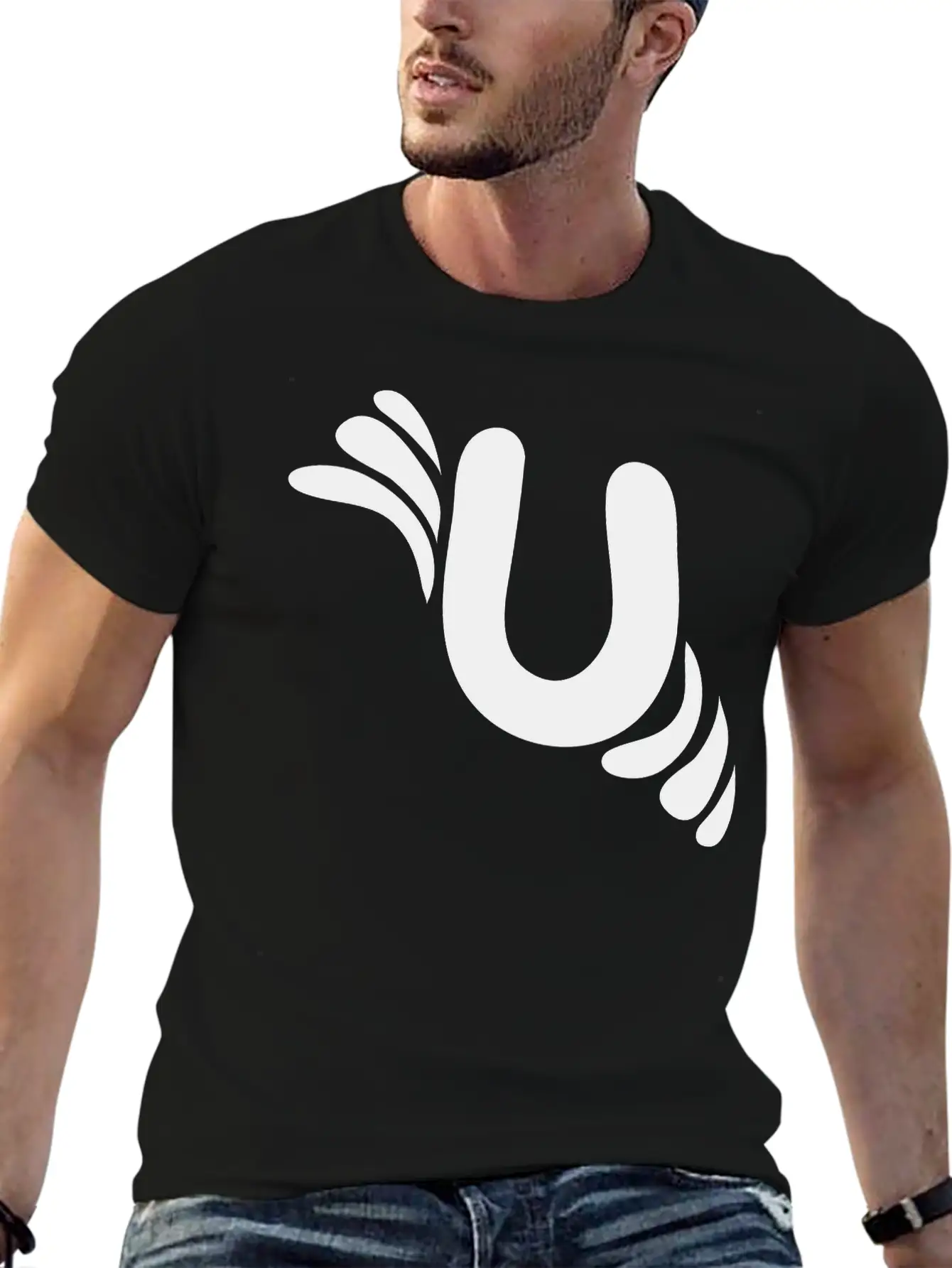 Letter U & Pattern Classic Cotton Tee – Unisex Comfort For Any Season