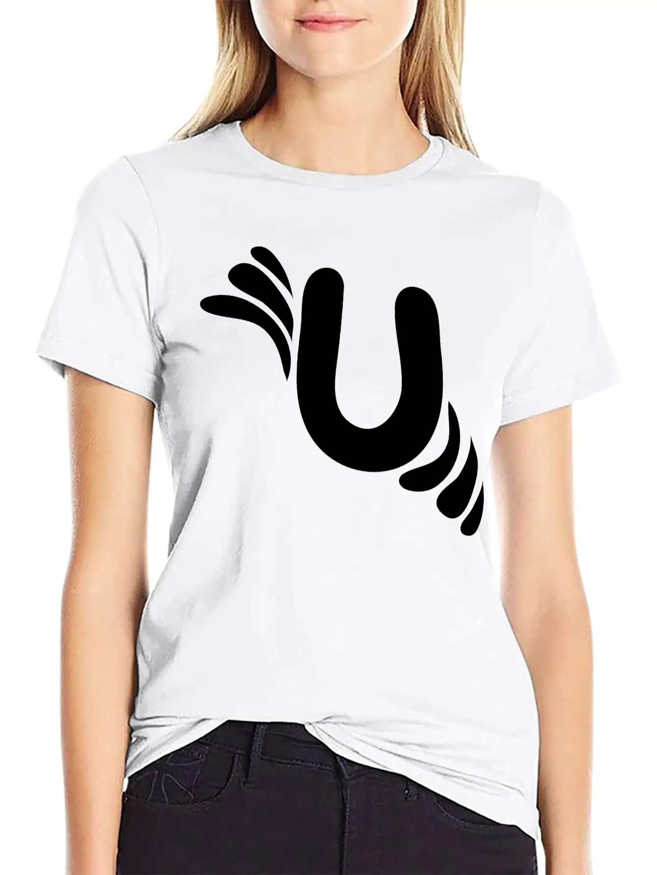 Letter U & Pattern Classic Cotton Tee – Unisex Comfort For Any Season