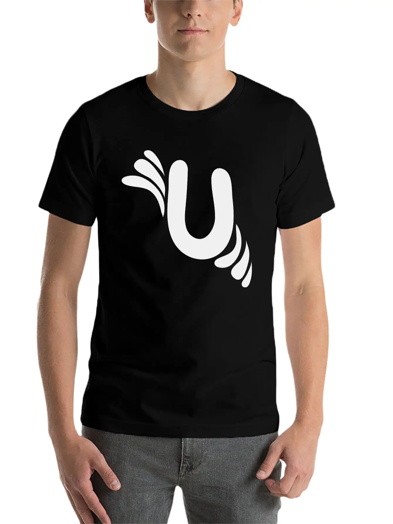 Letter U & Pattern Classic Cotton Tee – Unisex Comfort For Any Season