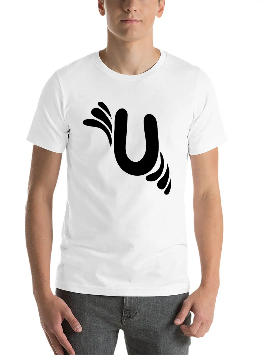 Letter U & Pattern Classic Cotton Tee – Unisex Comfort For Any Season