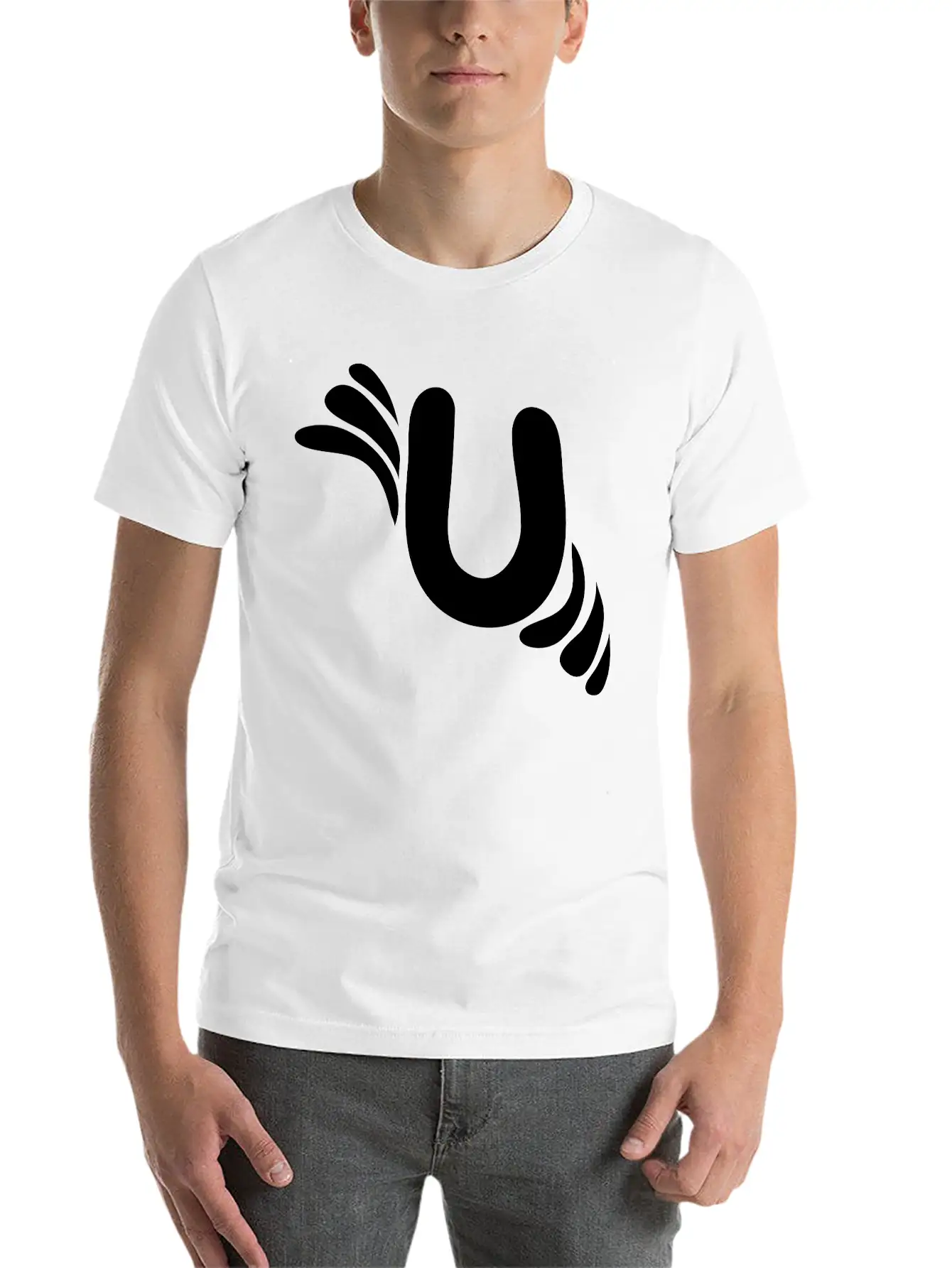 Letter U & Pattern Classic Cotton Tee – Unisex Comfort For Any Season