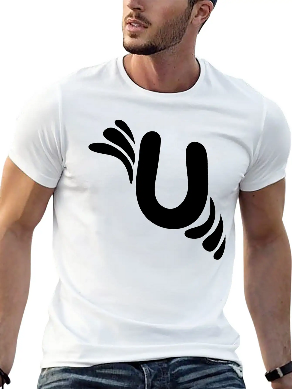 Letter U & Pattern Classic Cotton Tee – Unisex Comfort For Any Season