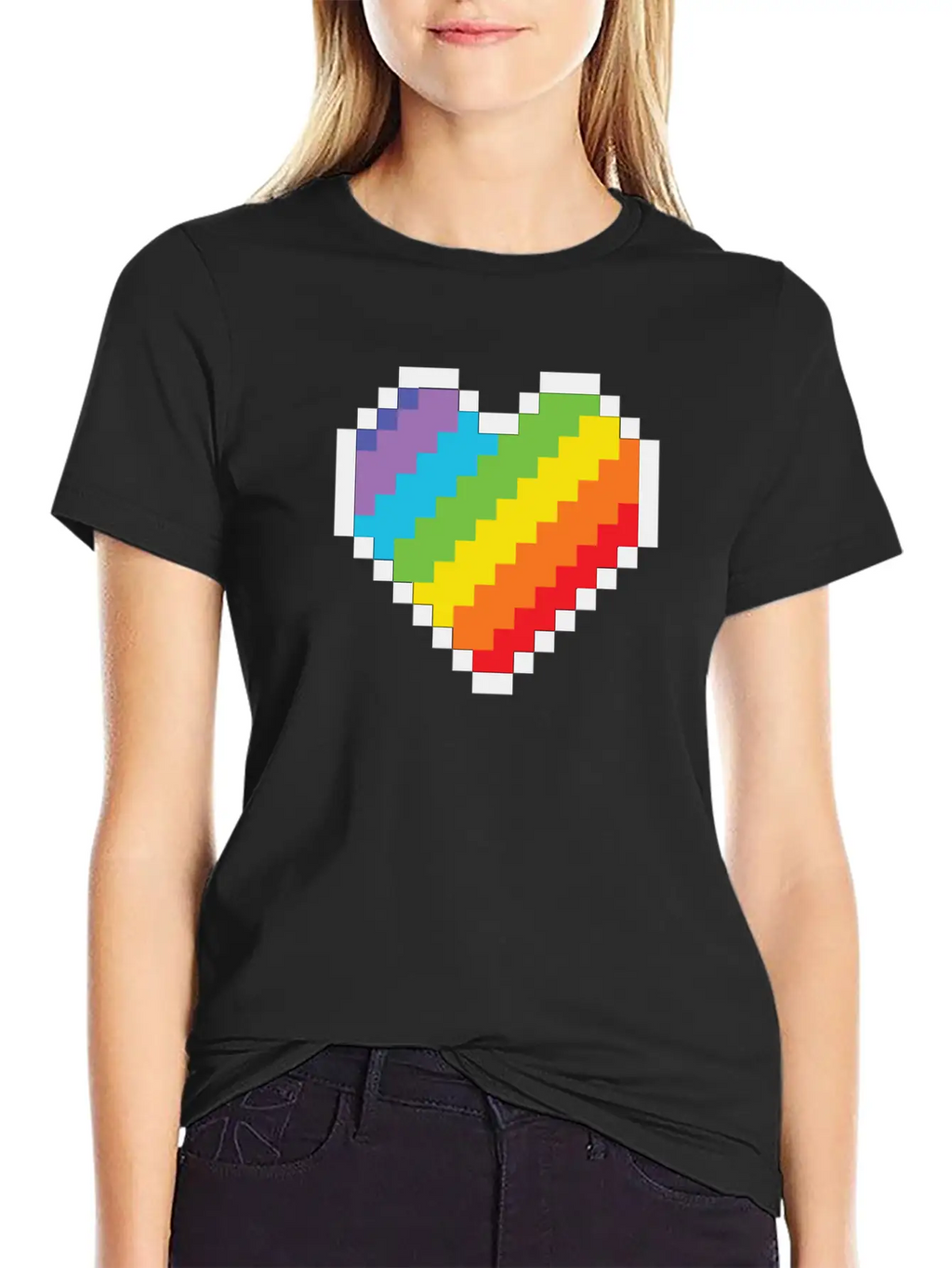 Lgbt Pride Gaymer Pixel Art Heart Basic Graphic T-Shirt – Daily Comfort In Soft Cotton