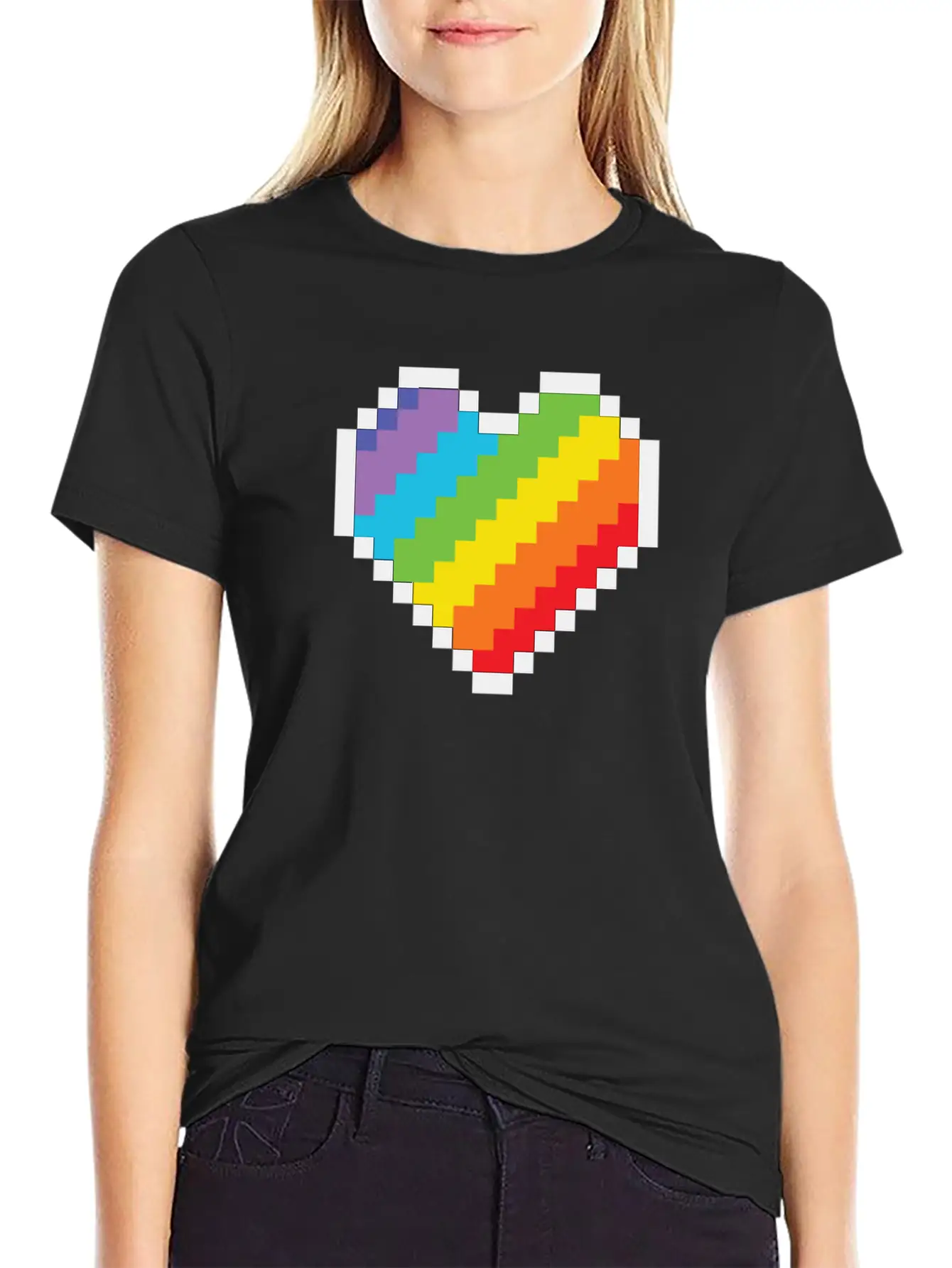 Lgbt Pride Gaymer Pixel Art Heart Basic Graphic T-Shirt – Daily Comfort In Soft Cotton