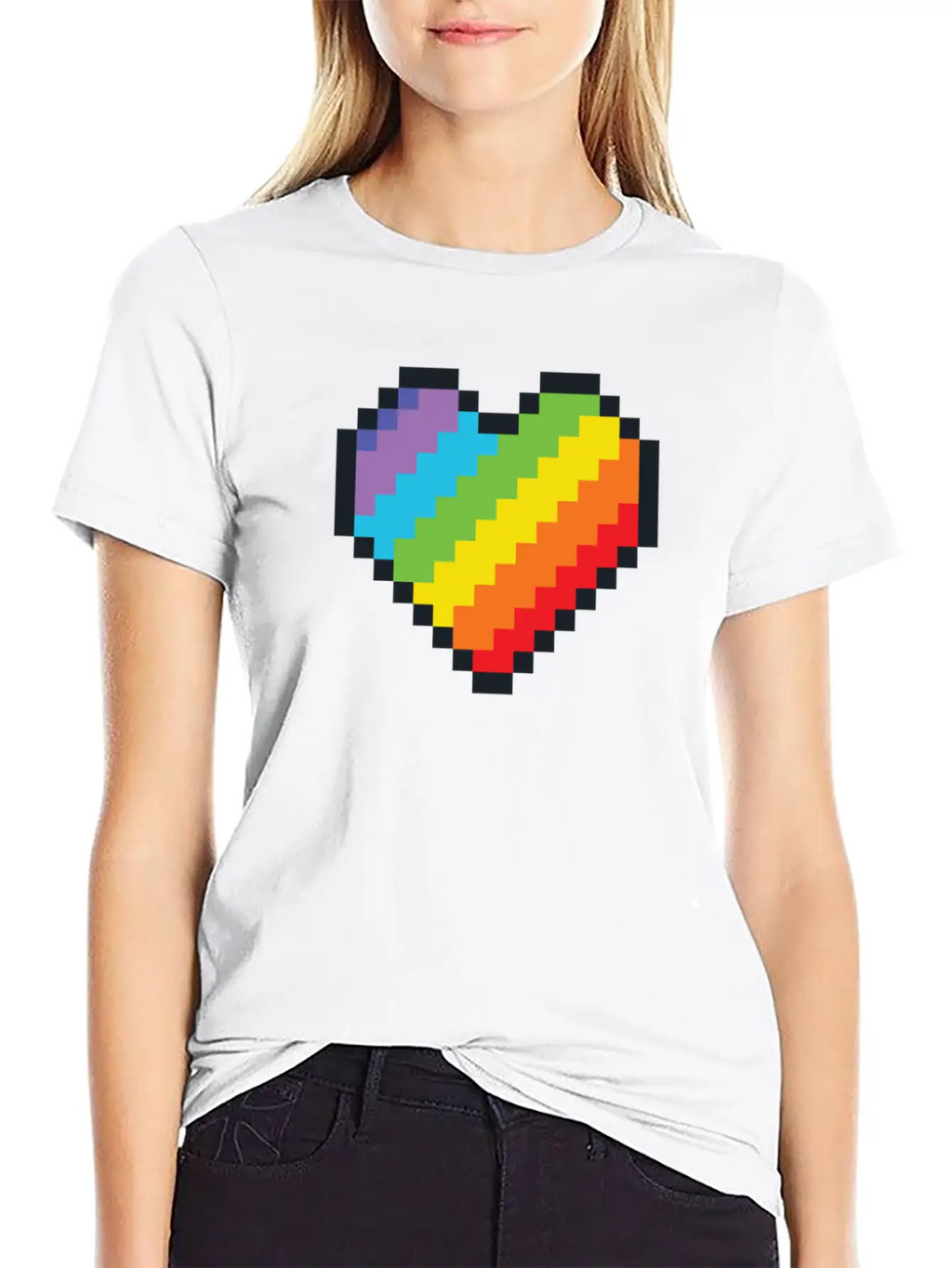 Lgbt Pride Gaymer Pixel Art Heart Basic Graphic T-Shirt – Daily Comfort In Soft Cotton