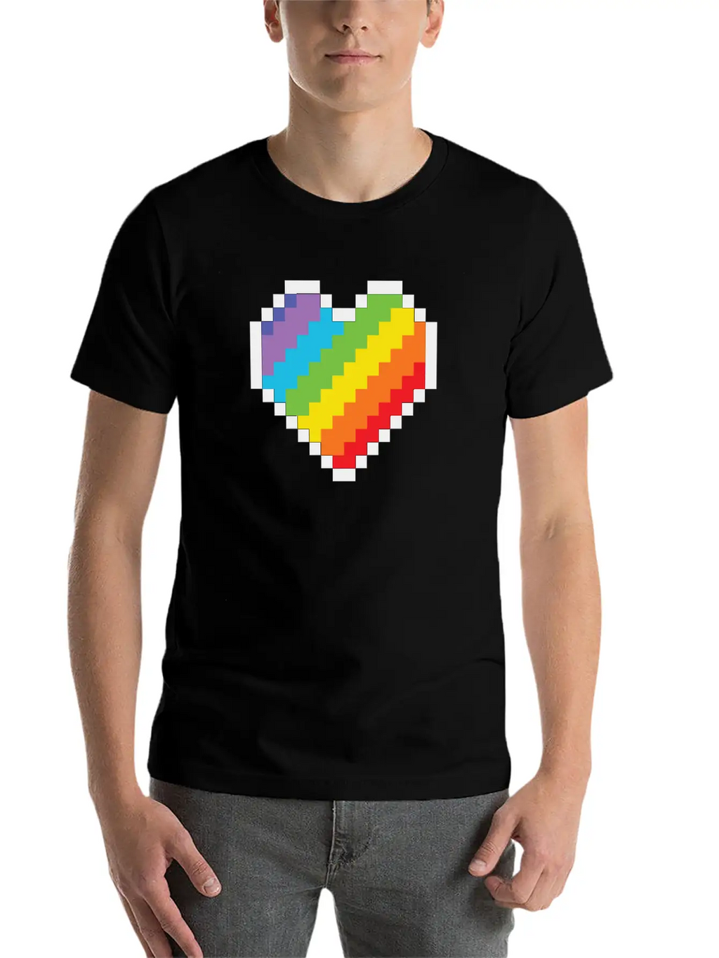 Lgbt Pride Gaymer Pixel Art Heart Basic Graphic T-Shirt – Daily Comfort In Soft Cotton