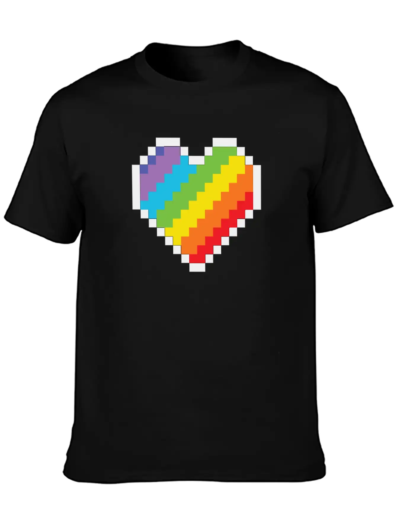 Lgbt Pride Gaymer Pixel Art Heart Basic Graphic T-Shirt – Daily Comfort In Soft Cotton