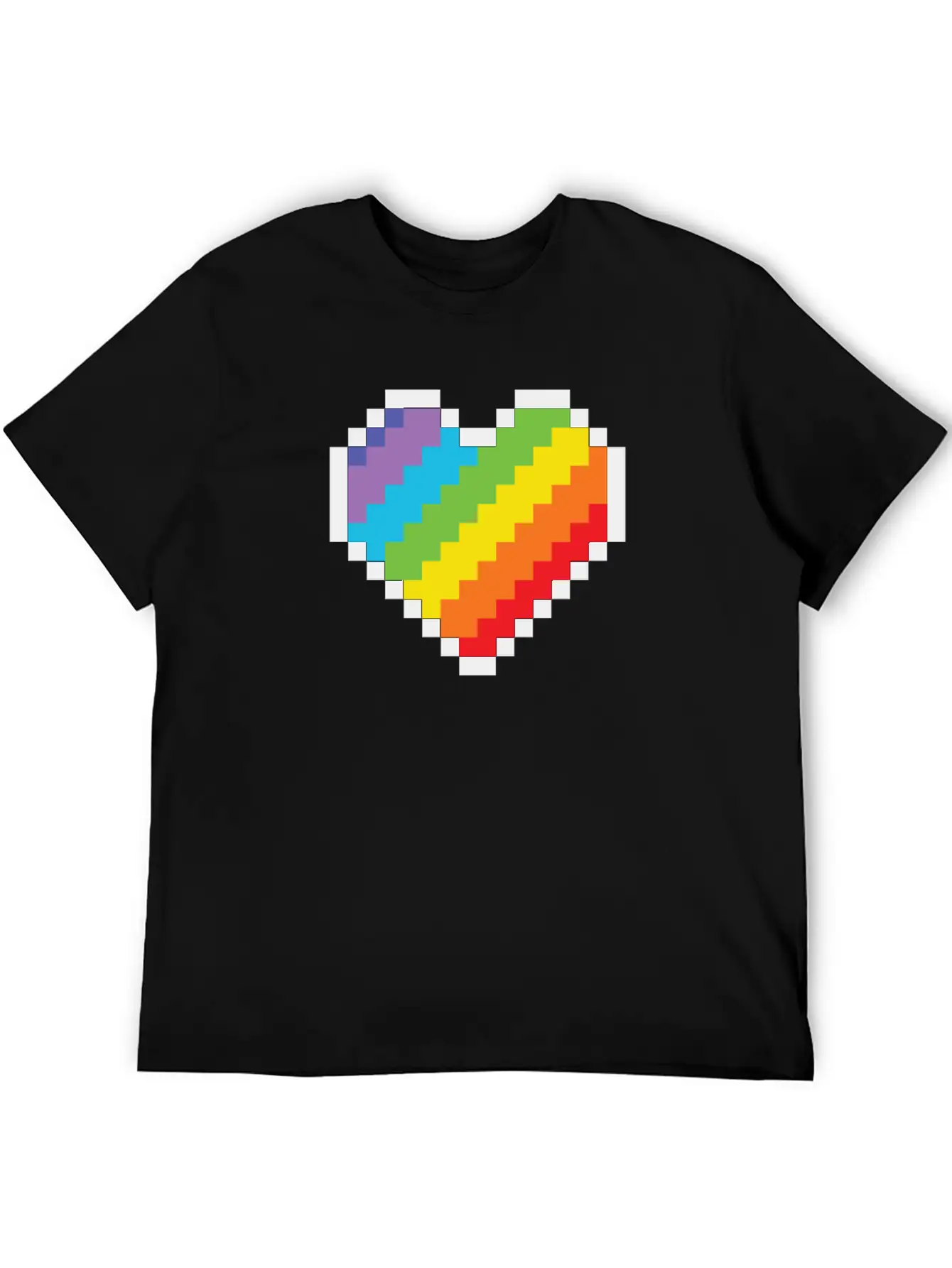 Lgbt Pride Gaymer Pixel Art Heart Basic Graphic T-Shirt – Daily Comfort In Soft Cotton