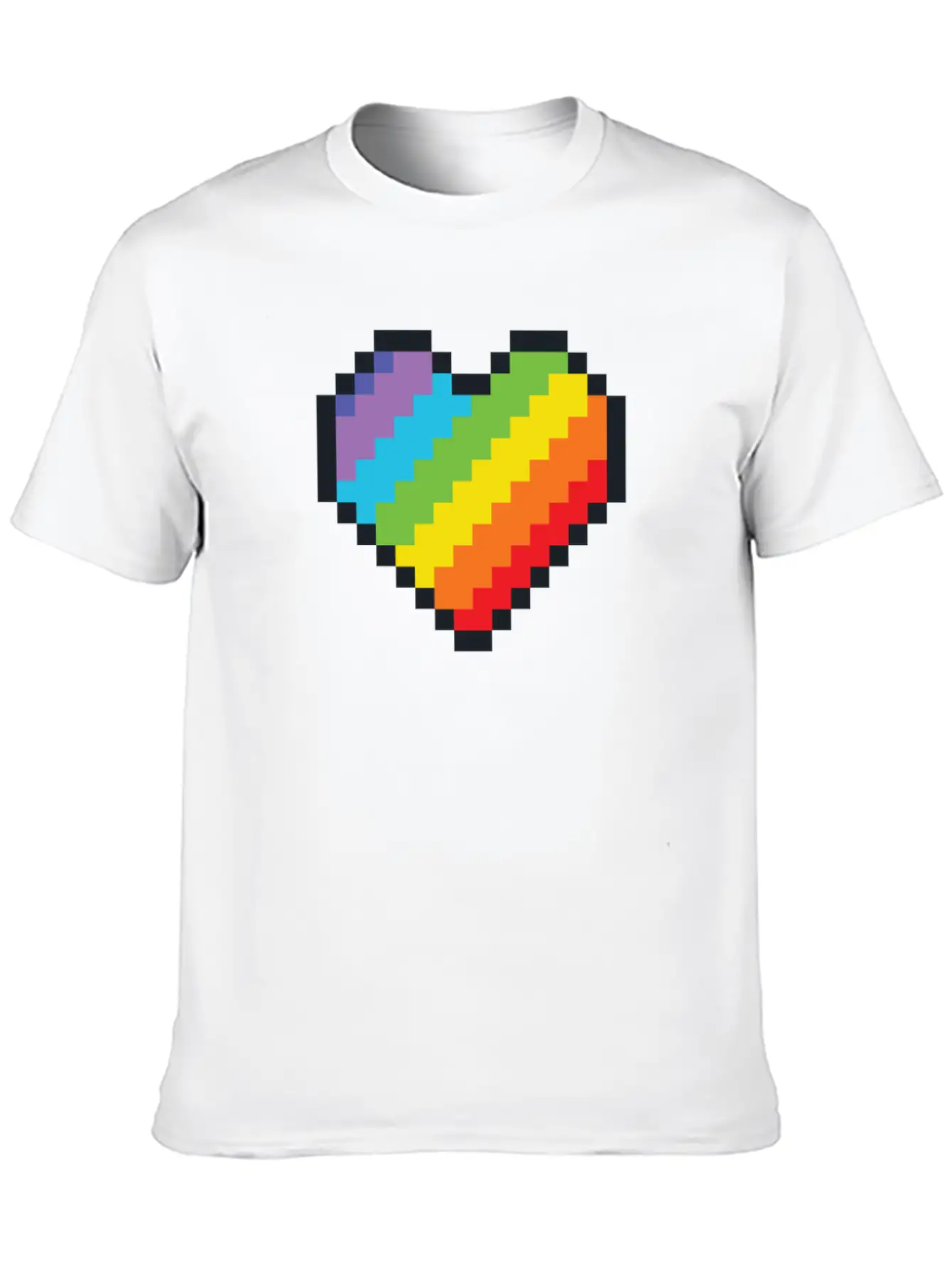 Lgbt Pride Gaymer Pixel Art Heart Basic Graphic T-Shirt – Daily Comfort In Soft Cotton