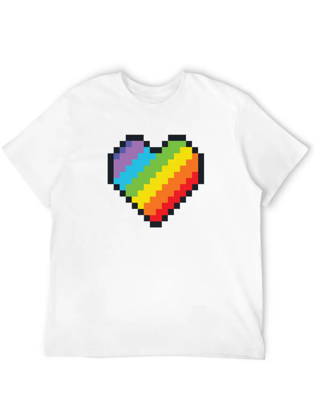 Lgbt Pride Gaymer Pixel Art Heart Basic Graphic T-Shirt – Daily Comfort In Soft Cotton