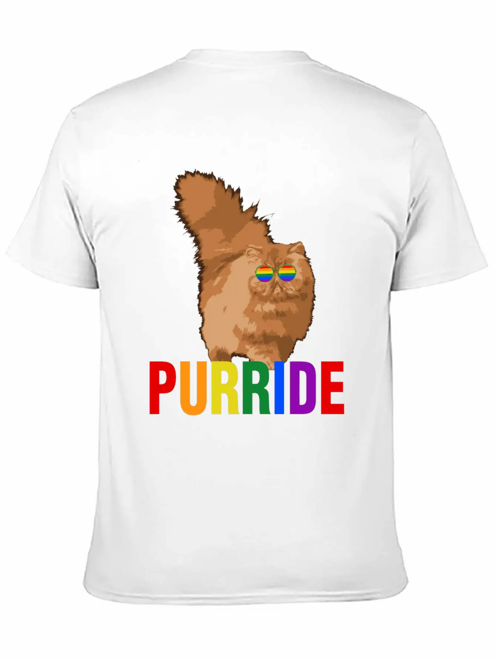 Lgbtq Pride Purride Rainbow Cat Gay Pride Support Essential Cotton Tee For Daily Outfits – Unisex Style