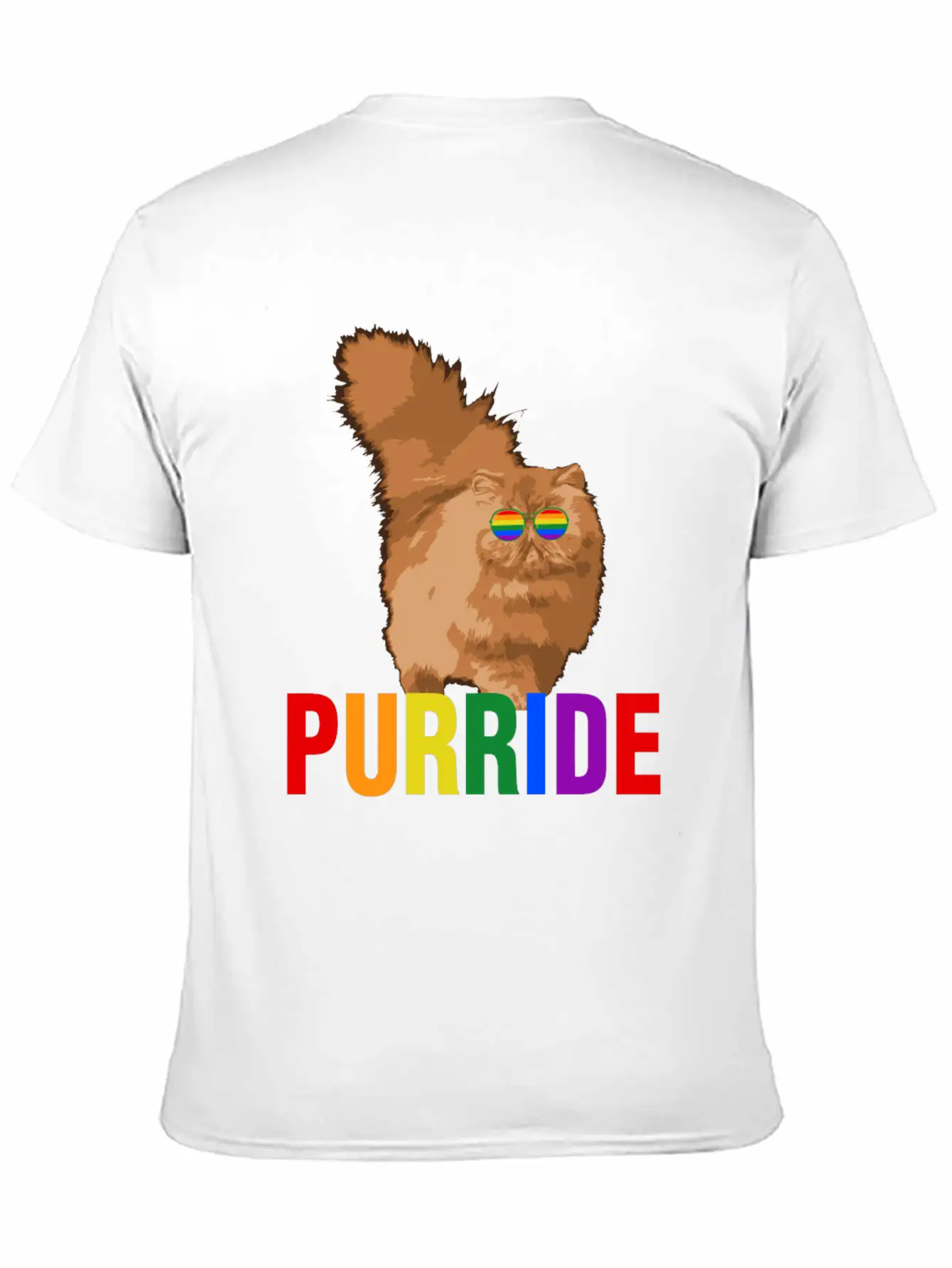 Lgbtq Pride Purride Rainbow Cat Gay Pride Support Essential Cotton Tee For Daily Outfits – Unisex Style