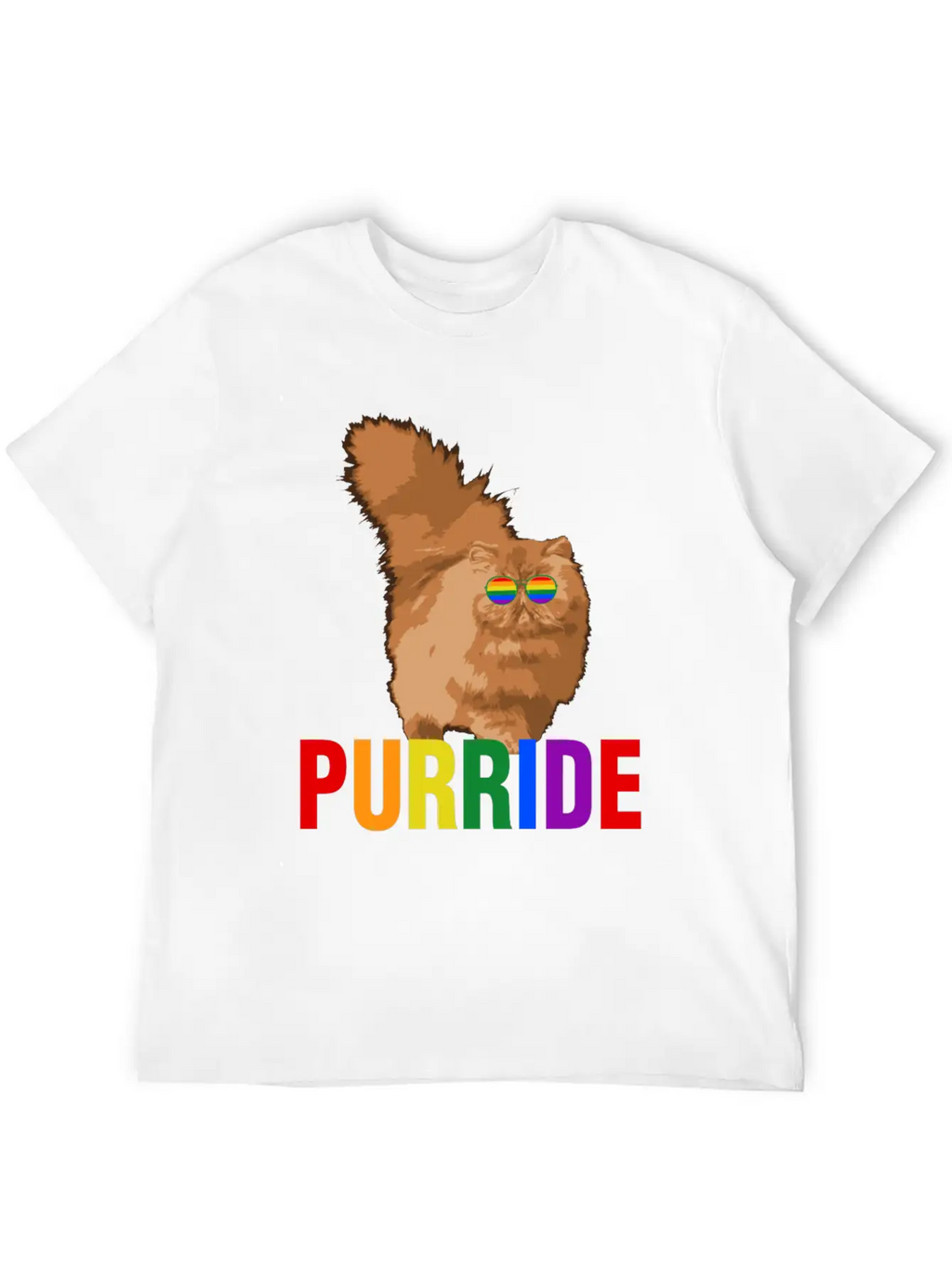 Lgbtq Pride Purride Rainbow Cat Gay Pride Support Essential Cotton Tee For Daily Outfits – Unisex Style