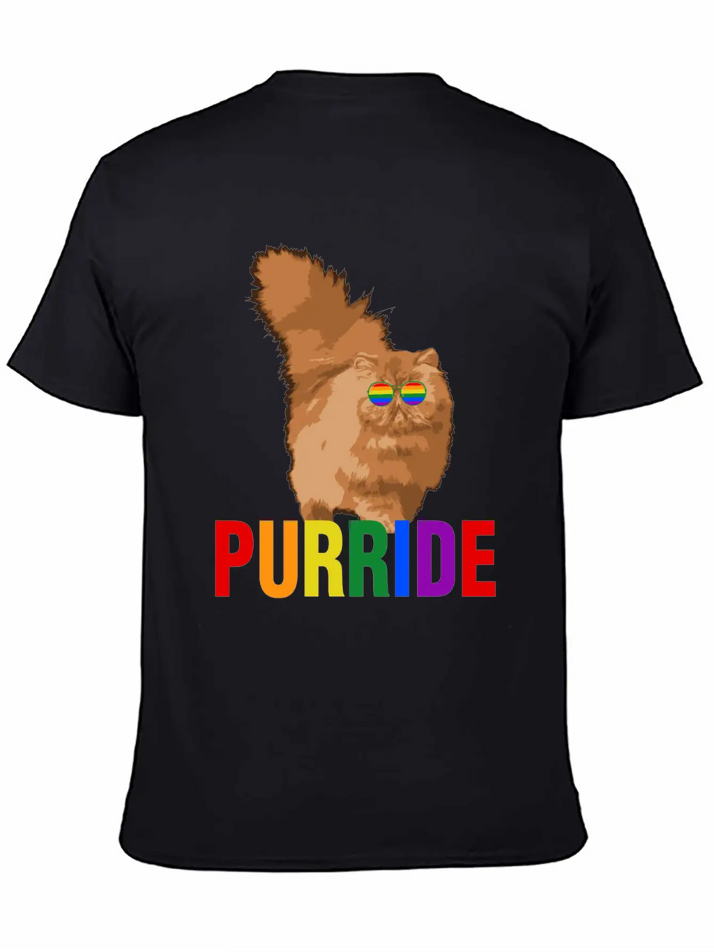 Lgbtq Pride Purride Rainbow Cat Gay Pride Support Essential Cotton Tee For Daily Outfits – Unisex Style