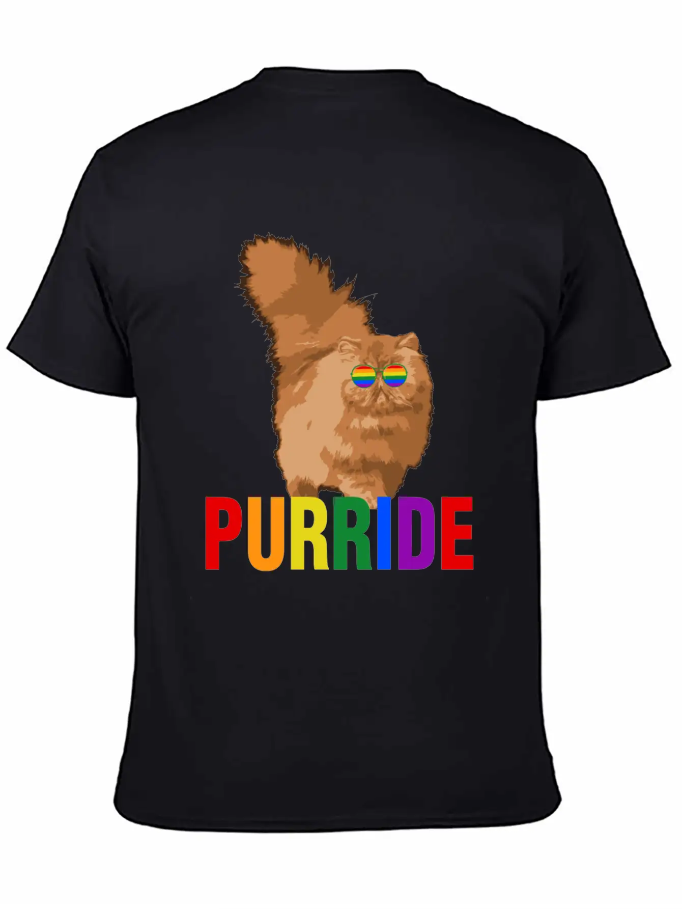 Lgbtq Pride Purride Rainbow Cat Gay Pride Support Essential Cotton Tee For Daily Outfits – Unisex Style