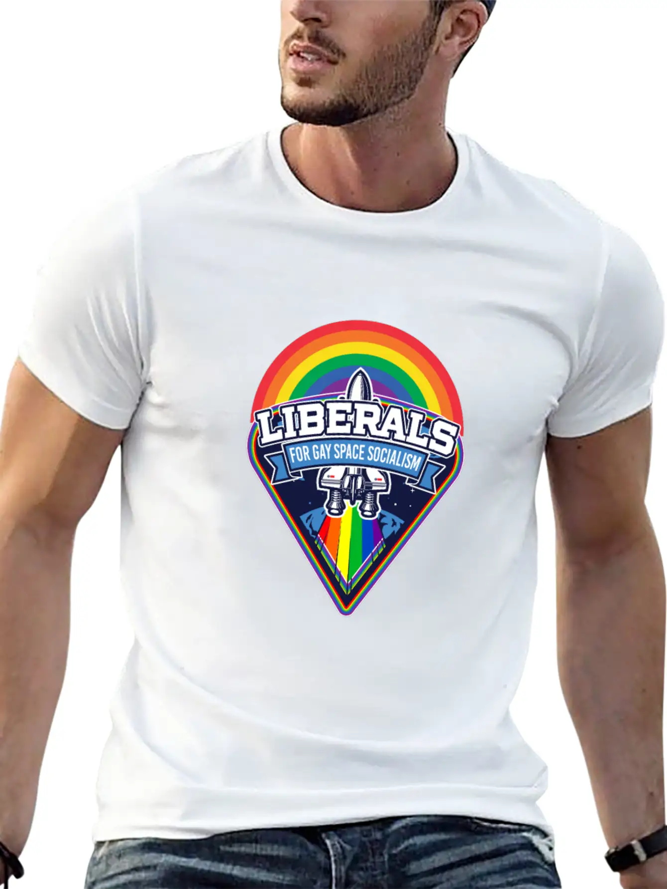 Liberals For Gay Space Socialism LGBT Basic Graphic T-Shirt – Daily Comfort In Soft Cotton