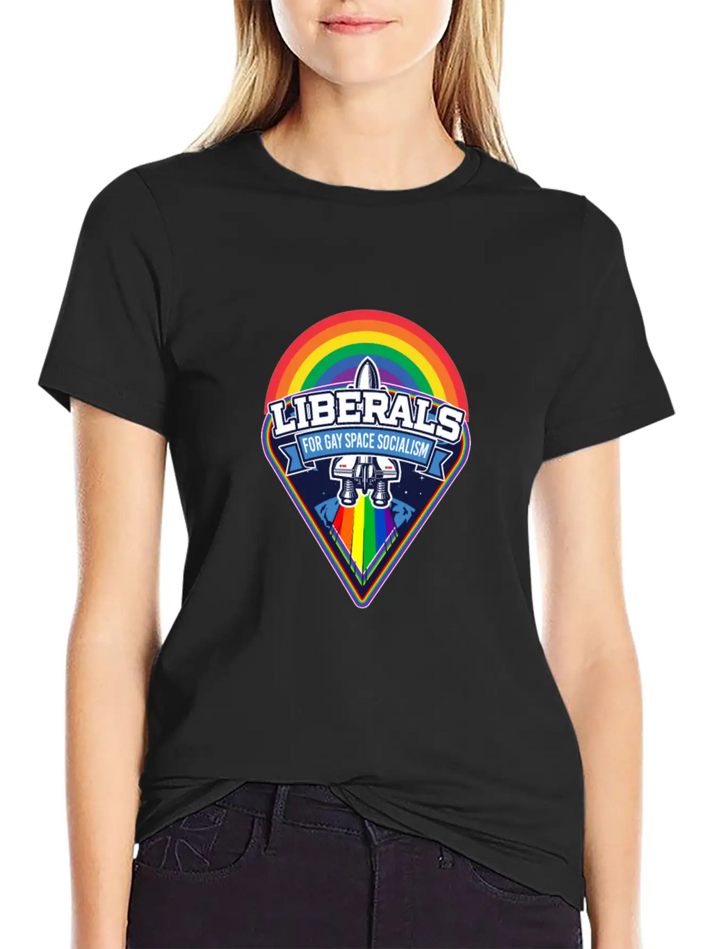 Liberals For Gay Space Socialism LGBT Basic Graphic T-Shirt – Daily Comfort In Soft Cotton