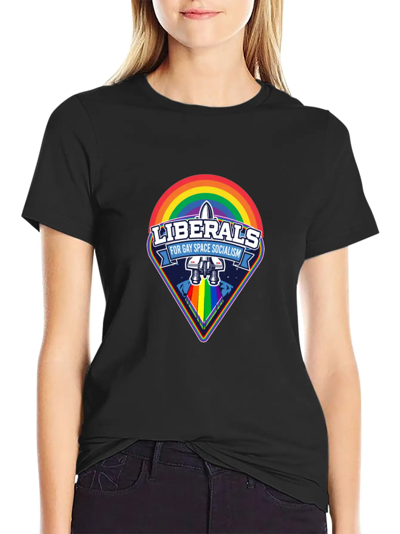 Liberals For Gay Space Socialism LGBT Basic Graphic T-Shirt – Daily Comfort In Soft Cotton
