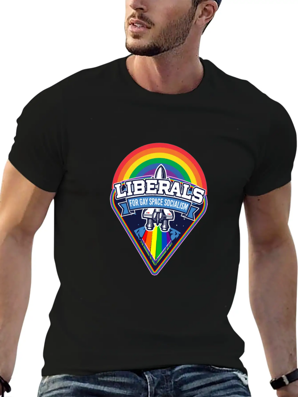 Liberals For Gay Space Socialism LGBT Basic Graphic T-Shirt – Daily Comfort In Soft Cotton