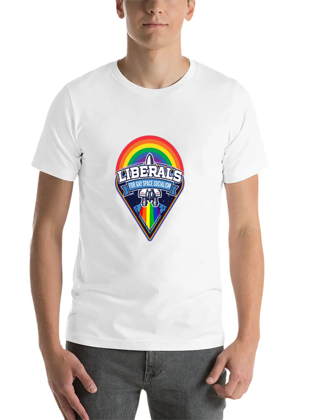 Liberals For Gay Space Socialism LGBT Basic Graphic T-Shirt – Daily Comfort In Soft Cotton