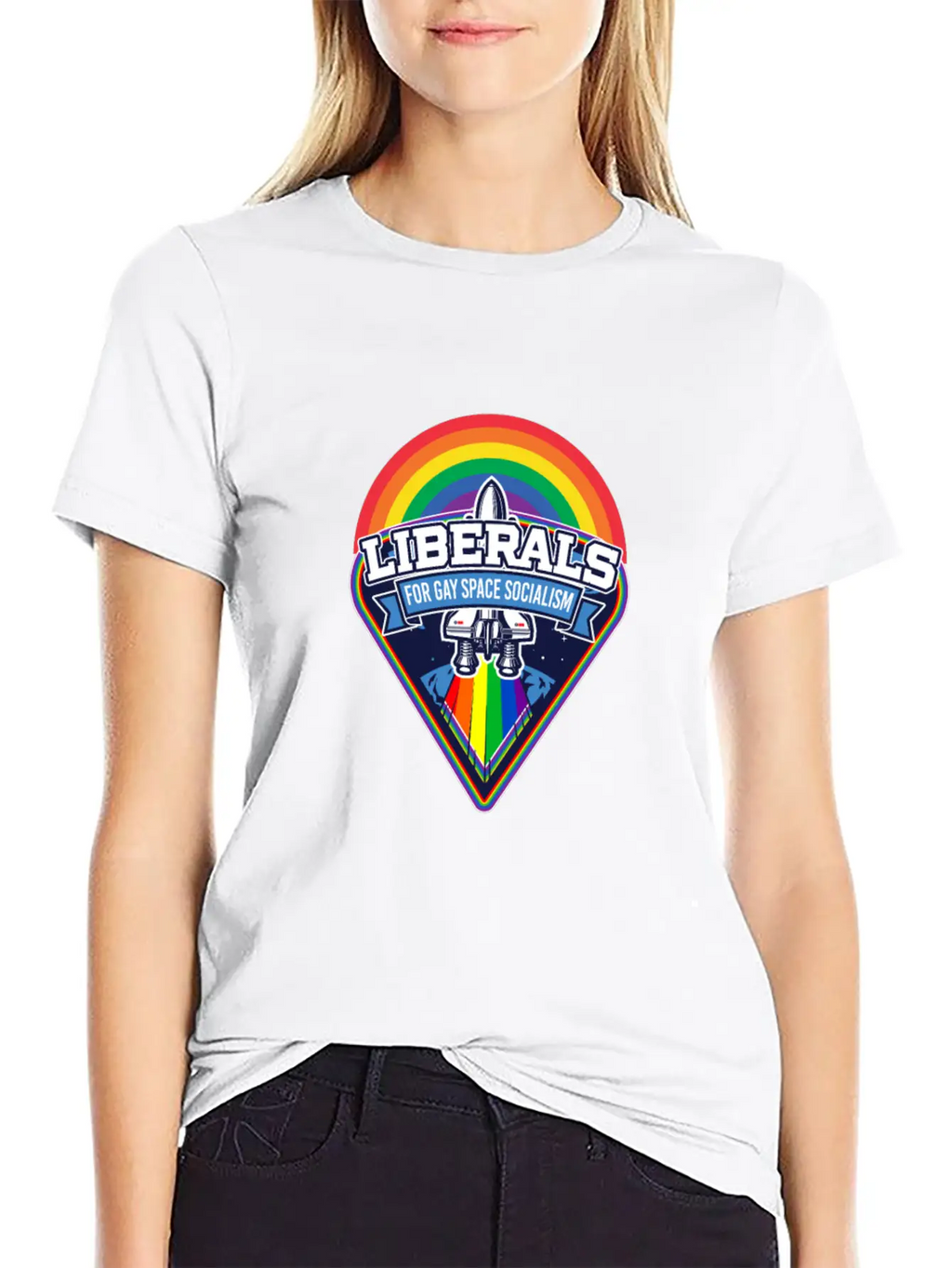 Liberals For Gay Space Socialism LGBT Basic Graphic T-Shirt – Daily Comfort In Soft Cotton