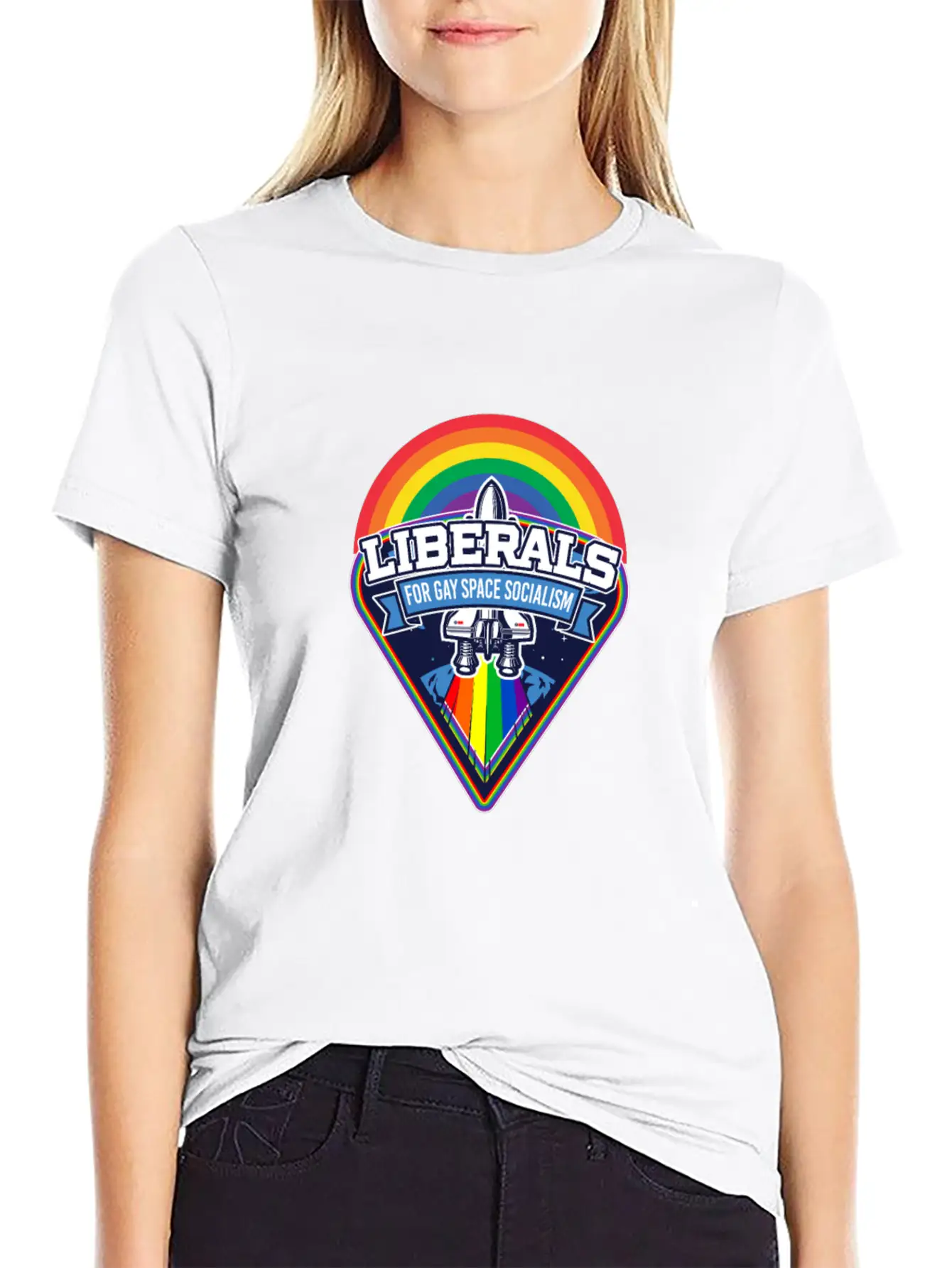 Liberals For Gay Space Socialism LGBT Basic Graphic T-Shirt – Daily Comfort In Soft Cotton