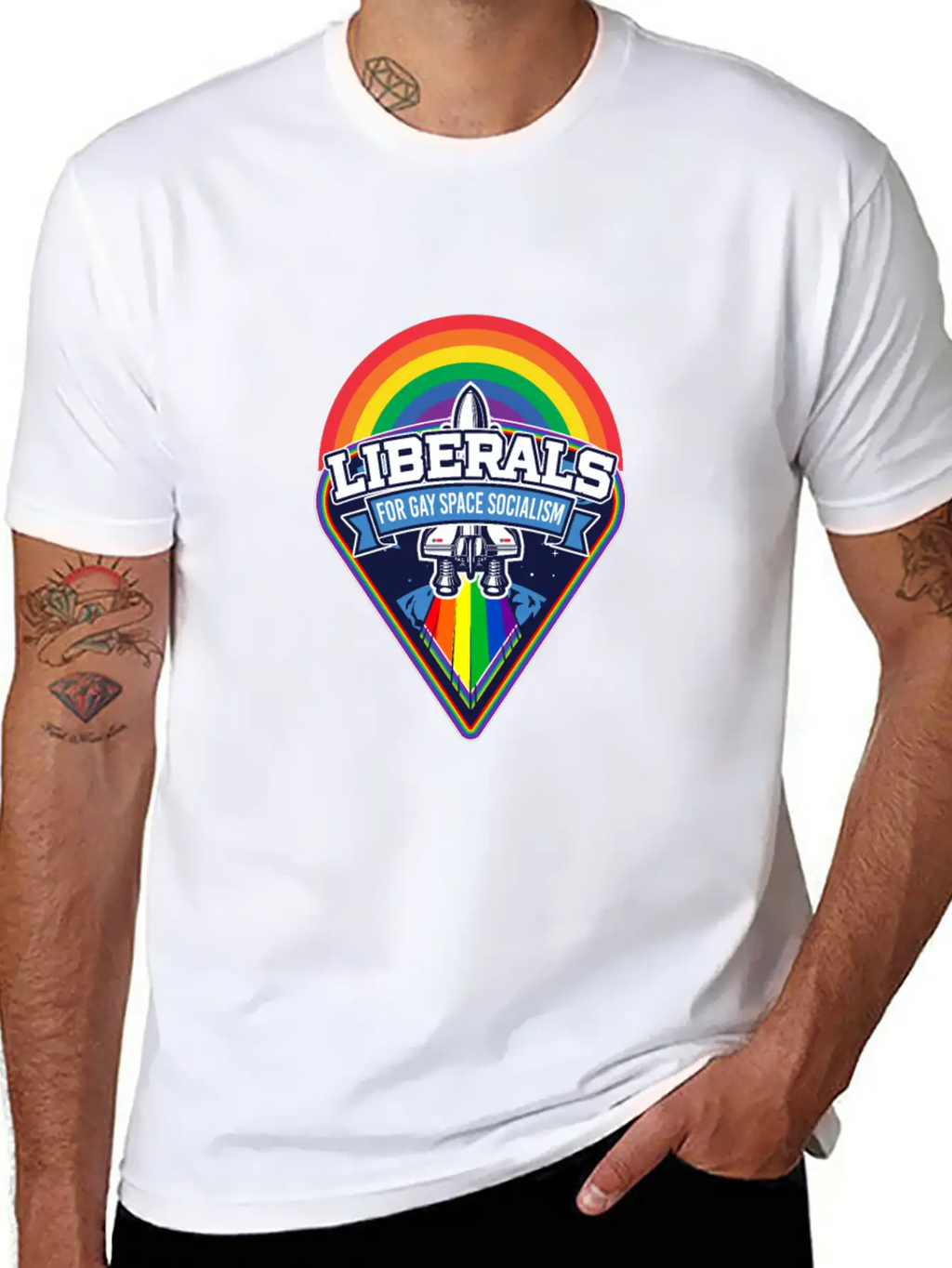 Liberals For Gay Space Socialism LGBT Basic Graphic T-Shirt – Daily Comfort In Soft Cotton