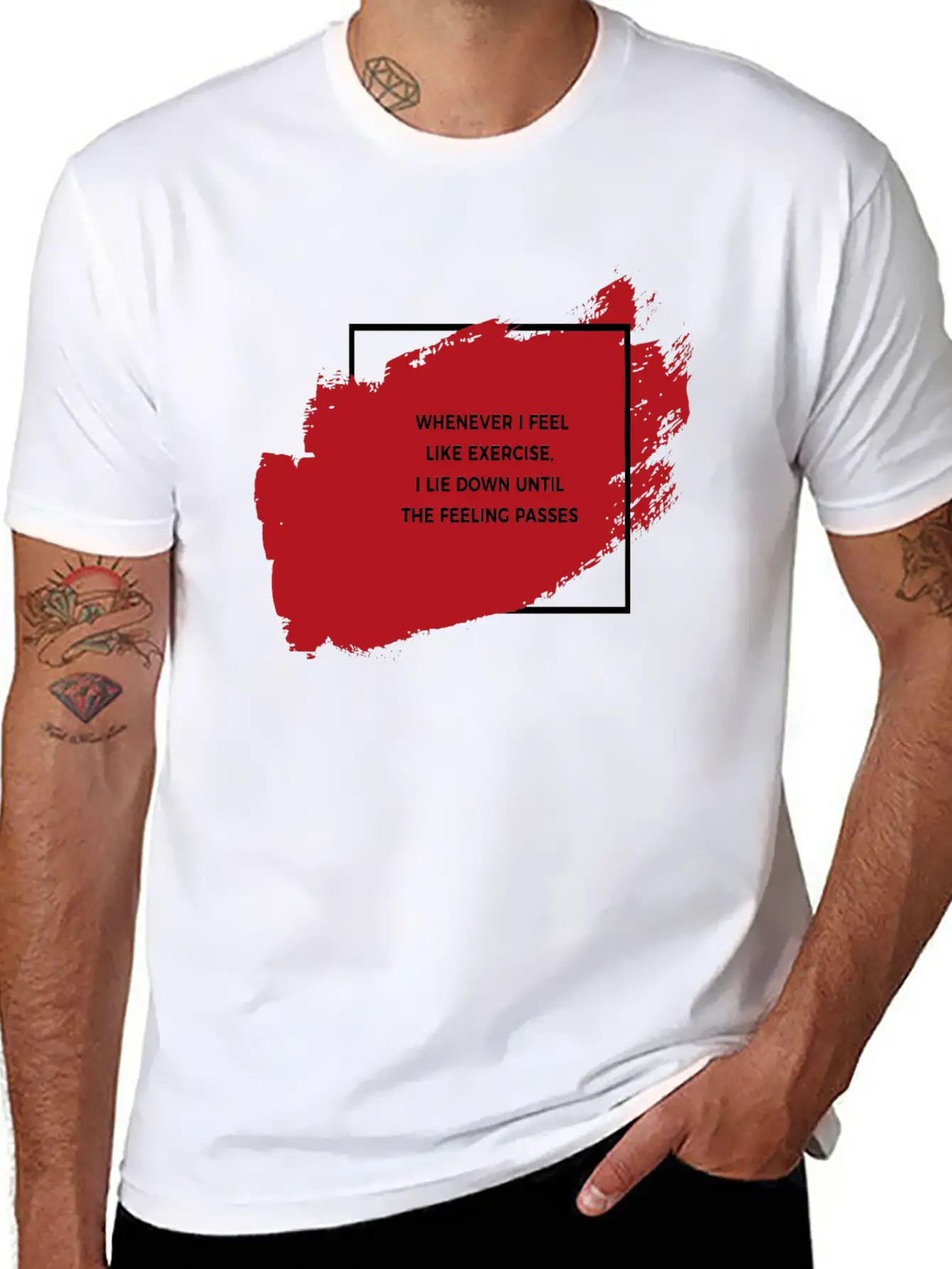 Lie Down Don T Exercise Funny Breathable Soft Cotton T-Shirt – Timeless Casual Look