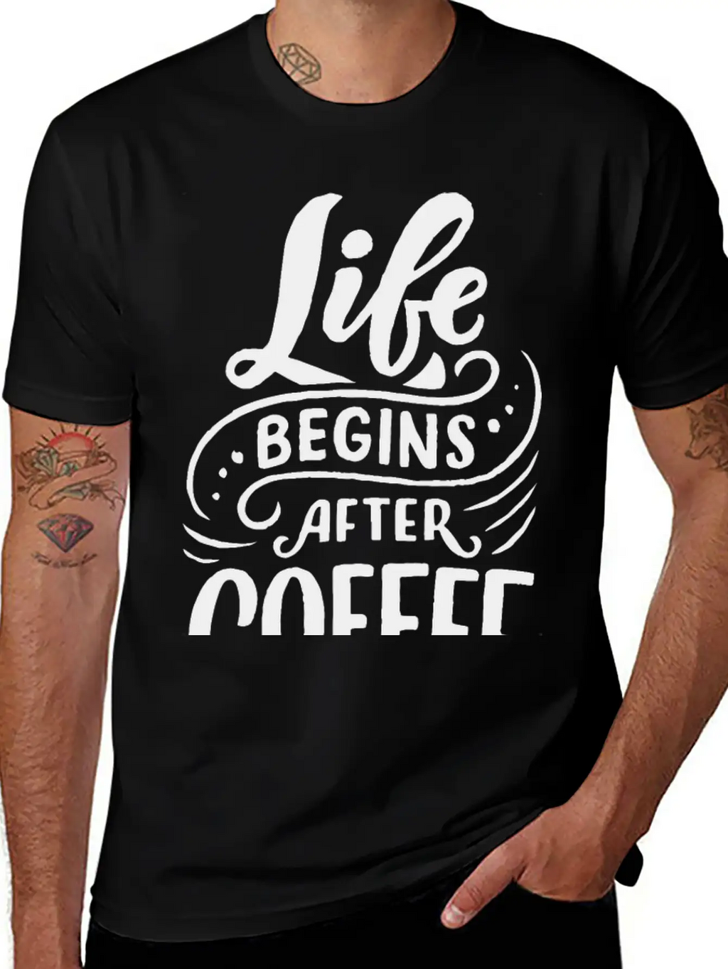 Life Begins After Coffee Timeless Short Sleeve Tee – Comfy And Minimalist Design