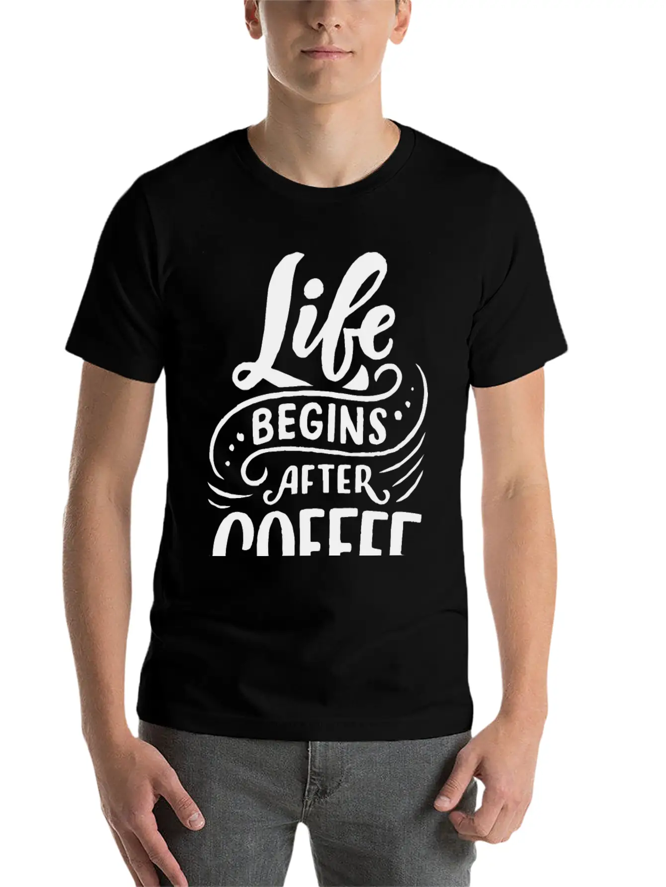 Life Begins After Coffee Timeless Short Sleeve Tee – Comfy And Minimalist Design