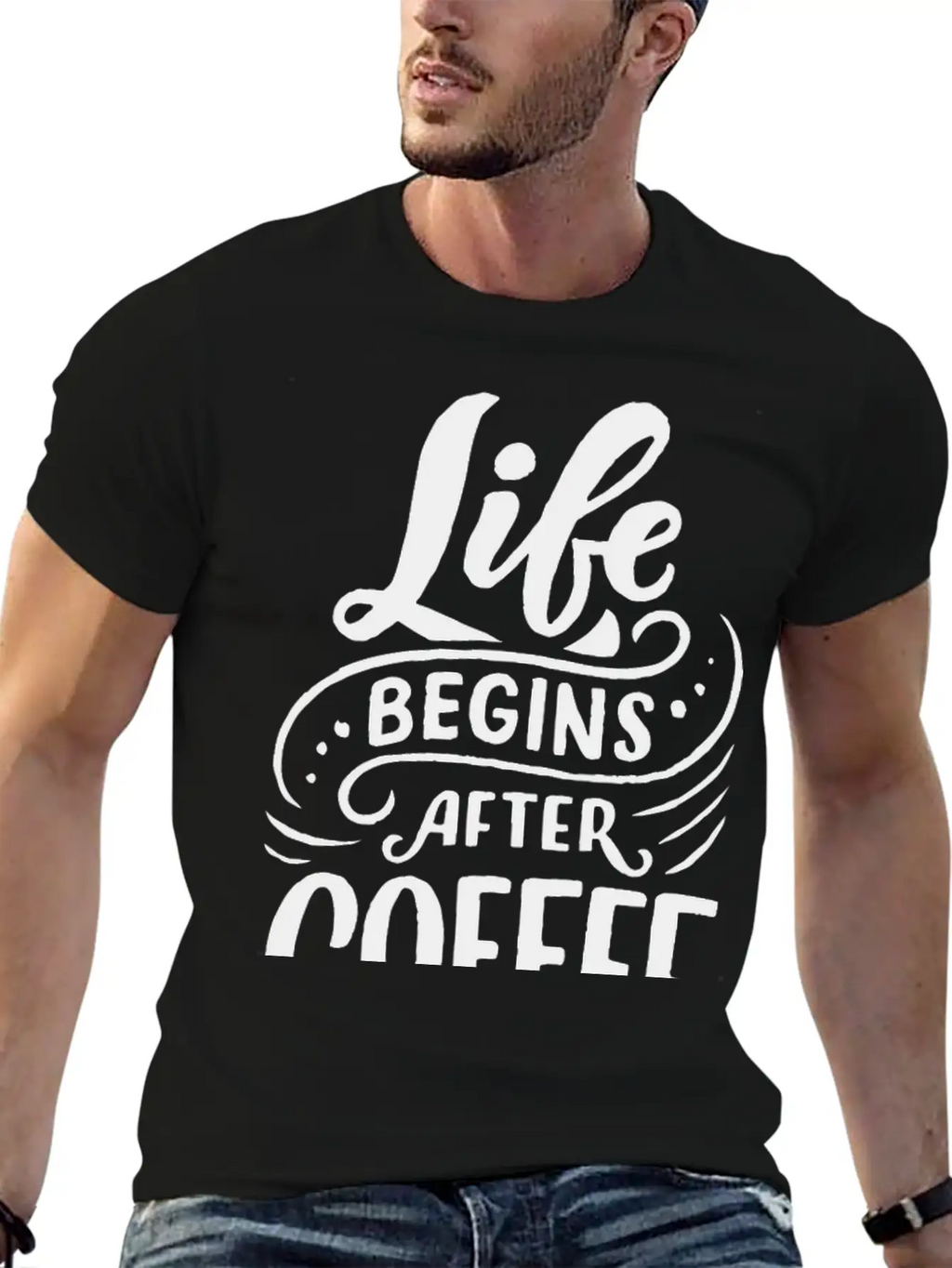 Life Begins After Coffee Timeless Short Sleeve Tee – Comfy And Minimalist Design