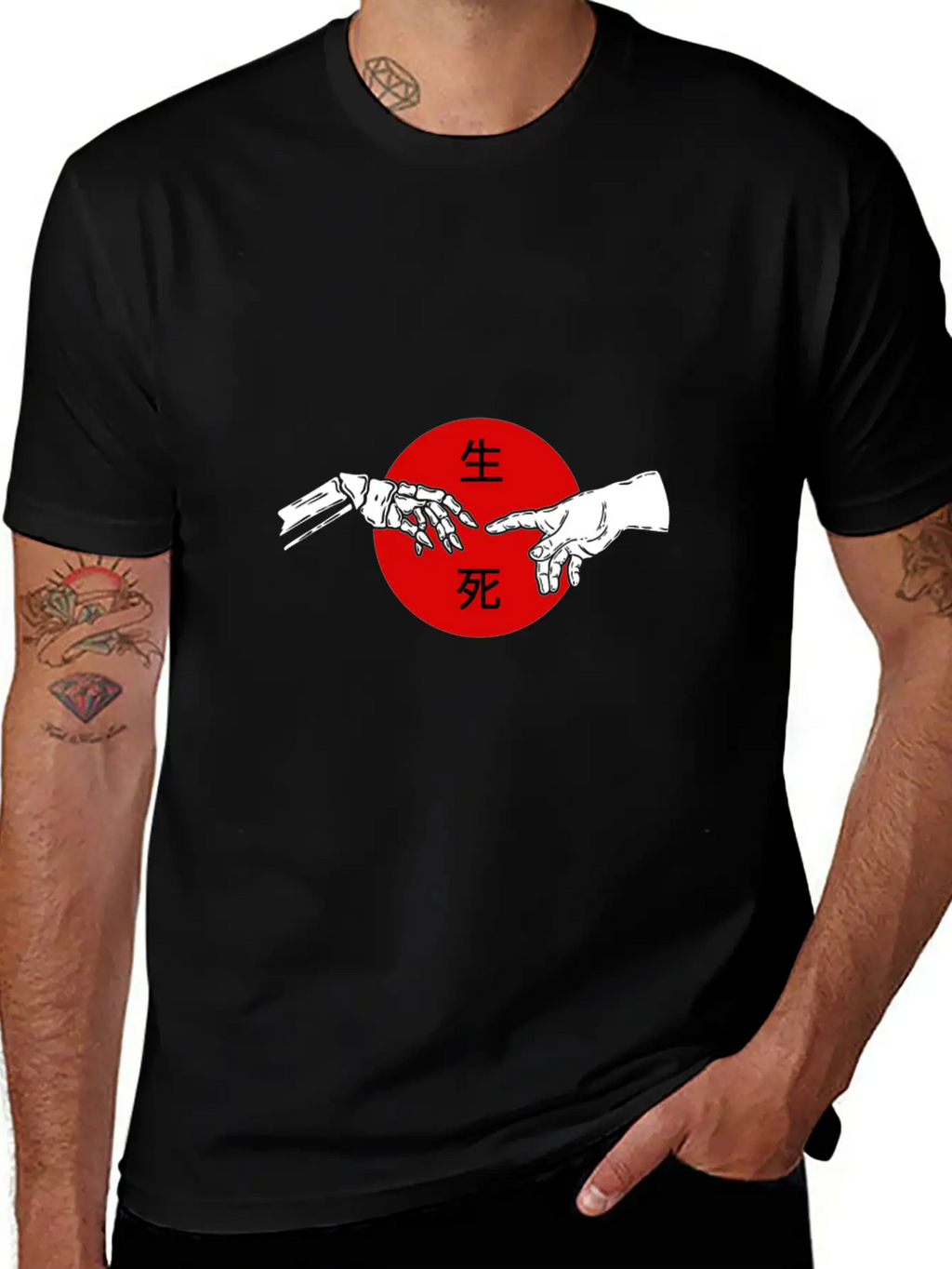 Life Death Japanese Aesthetic Grunge Goth Kanji Da Basic Graphic T-Shirt – Daily Comfort In Soft Cotton