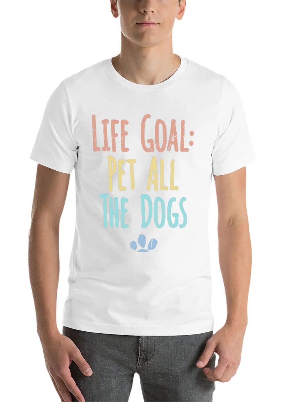 Life Goal Pet All The Dogs Funny Pet Dog Lover Stylish Everyday T-Shirt – Unisex Basic Cotton Tee