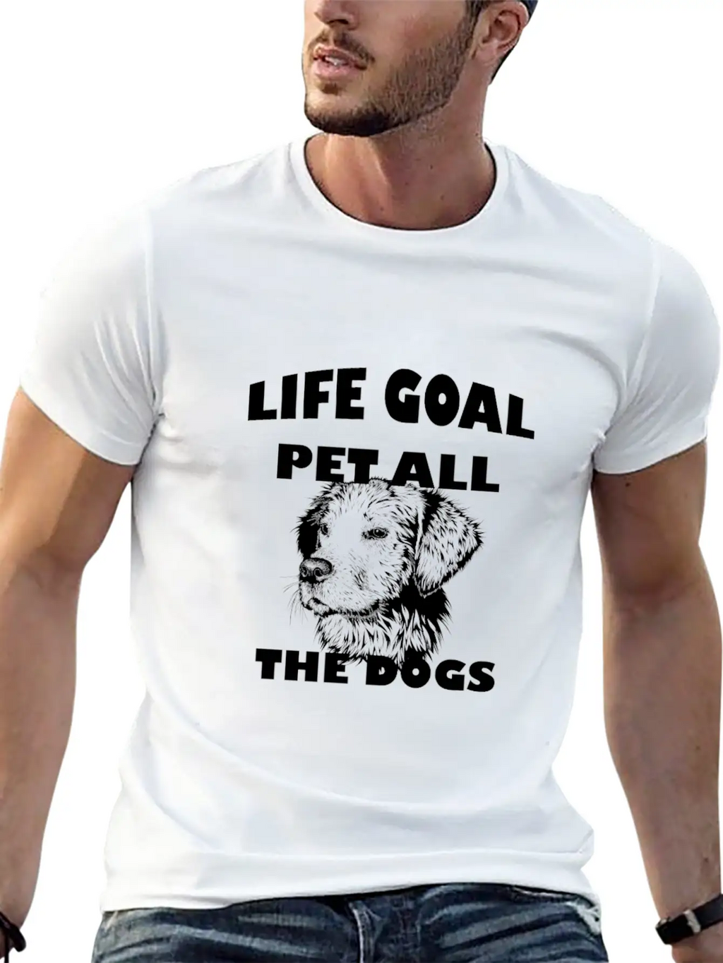 Life Goal Pet All The Dogs Pet Lover Breathable Soft Cotton T-Shirt – Timeless Casual Look