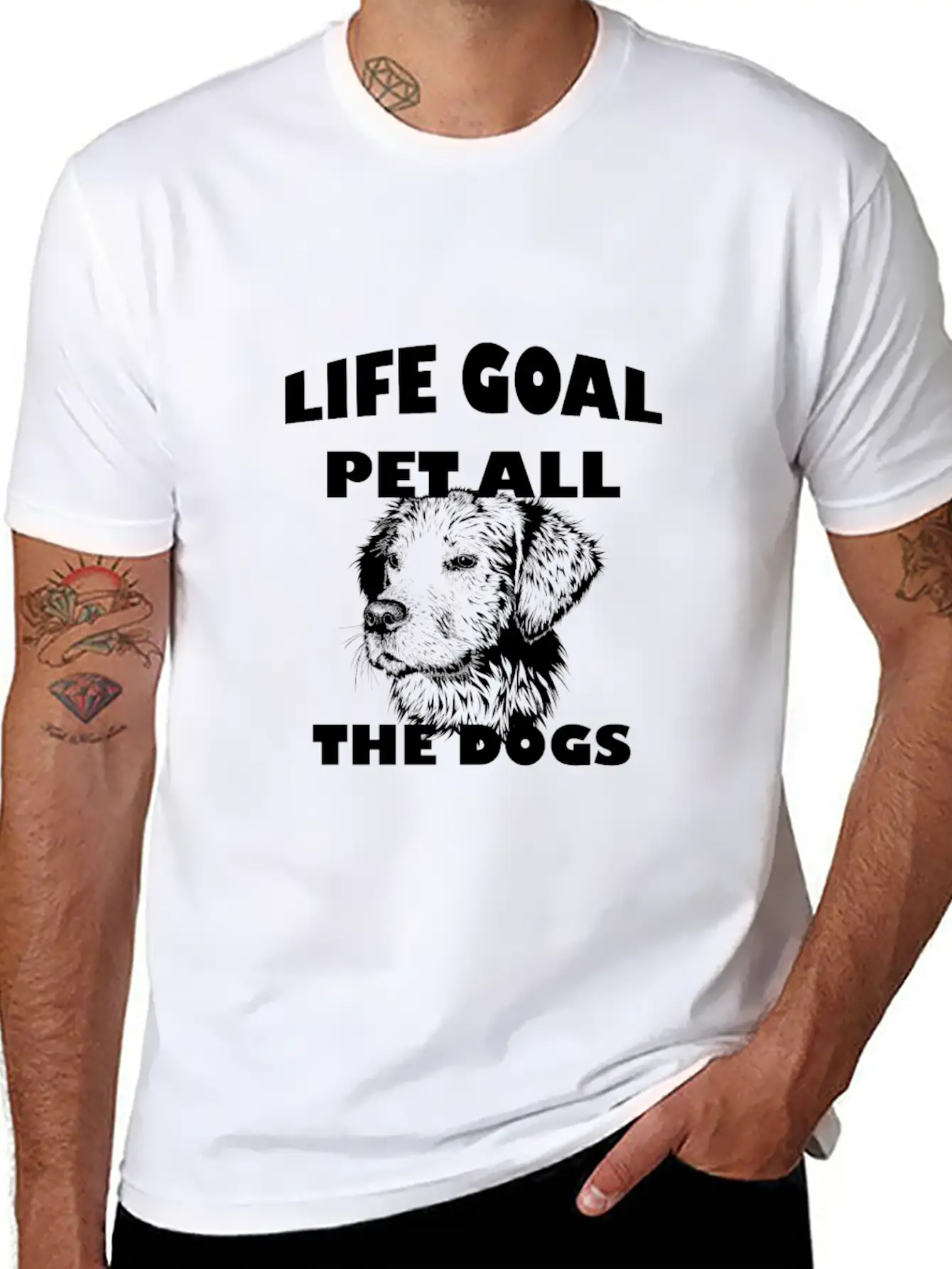 Life Goal Pet All The Dogs Pet Lover Breathable Soft Cotton T-Shirt – Timeless Casual Look