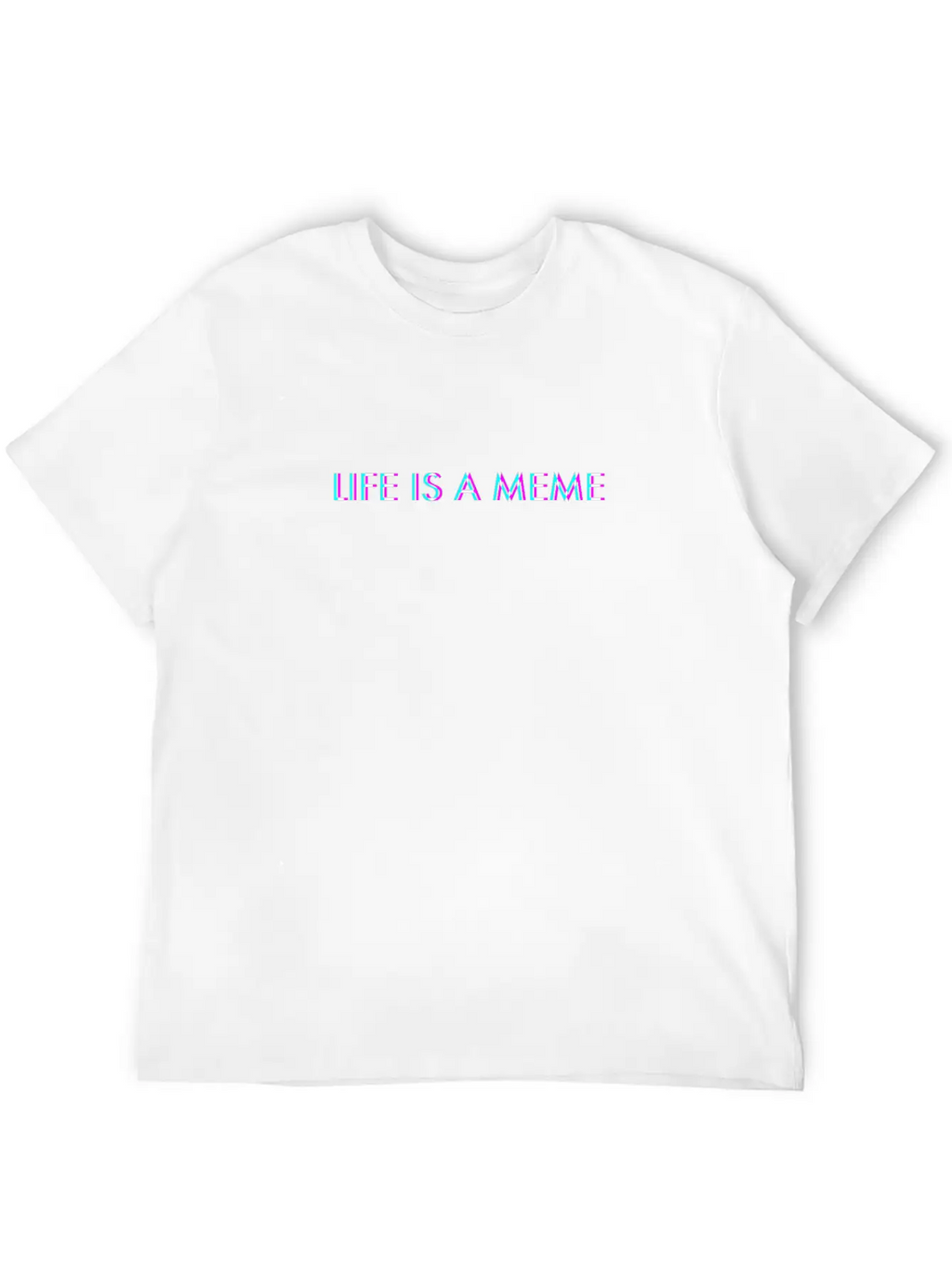 Life Is A Meme Anaglyph Glitch Art Vaporwave Gift Breathable Soft Cotton T-Shirt – Timeless Casual Look