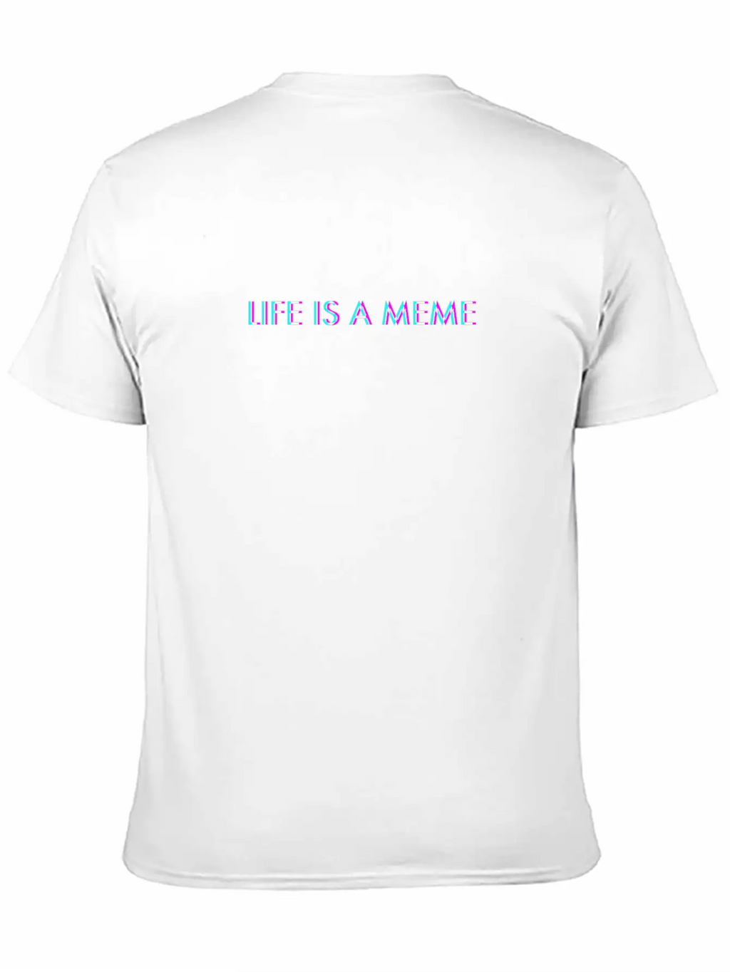 Life Is A Meme Anaglyph Glitch Art Vaporwave Gift Breathable Soft Cotton T-Shirt – Timeless Casual Look