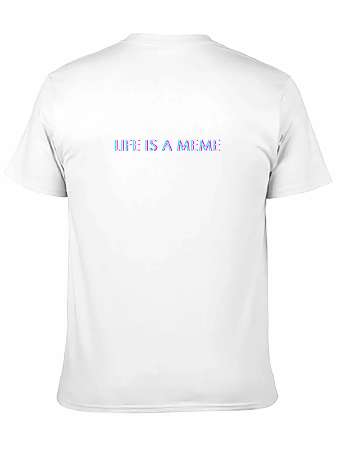 Life Is A Meme Anaglyph Glitch Art Vaporwave Gift Breathable Soft Cotton T-Shirt – Timeless Casual Look