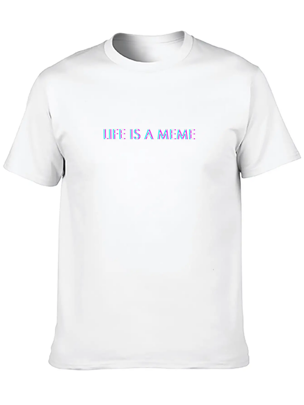Life Is A Meme Anaglyph Glitch Art Vaporwave Gift Breathable Soft Cotton T-Shirt – Timeless Casual Look