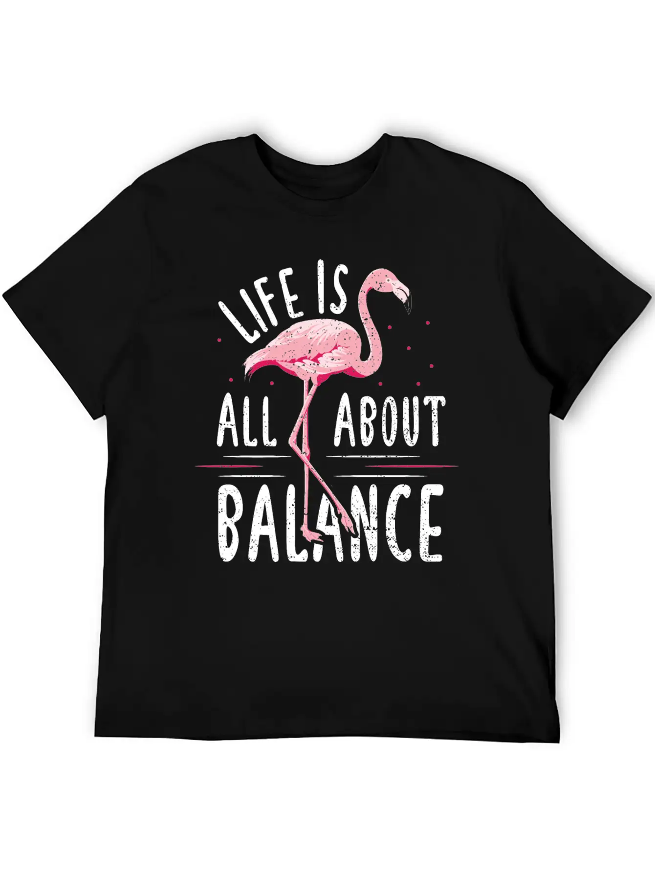 Life Is All About Balance - Flamingo Timeless Short Sleeve Tee – Comfy And Minimalist Design