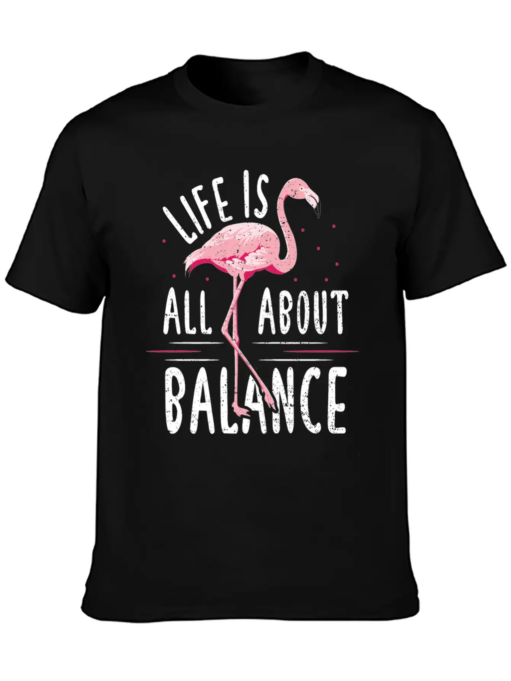 Life Is All About Balance - Flamingo Timeless Short Sleeve Tee – Comfy And Minimalist Design