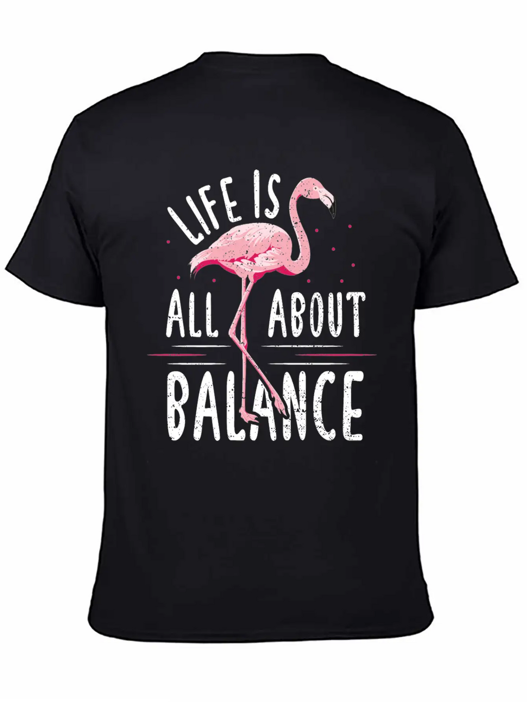 Life Is All About Balance - Flamingo Timeless Short Sleeve Tee – Comfy And Minimalist Design