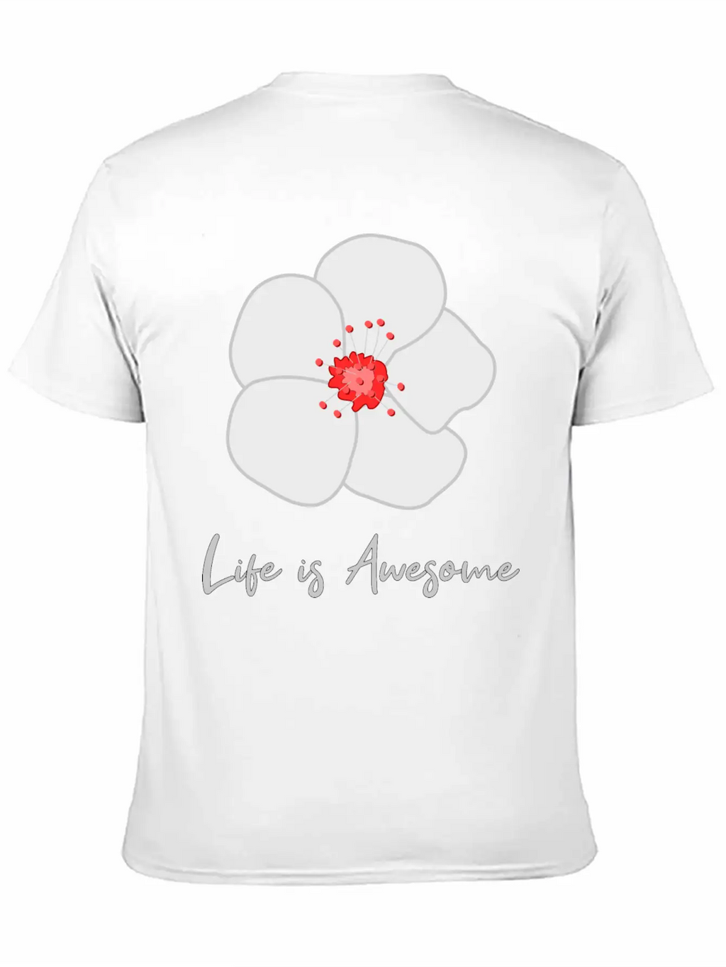 Life Is Awesome Cherry Blossom Essential Cotton Tee For Daily Outfits – Unisex Style